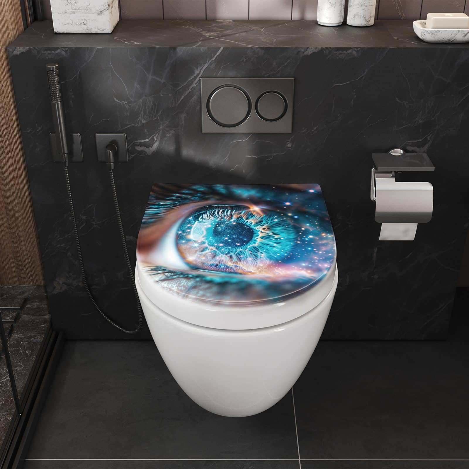 WC-Sitz mit Absenkautomatik Galaktisches Auge