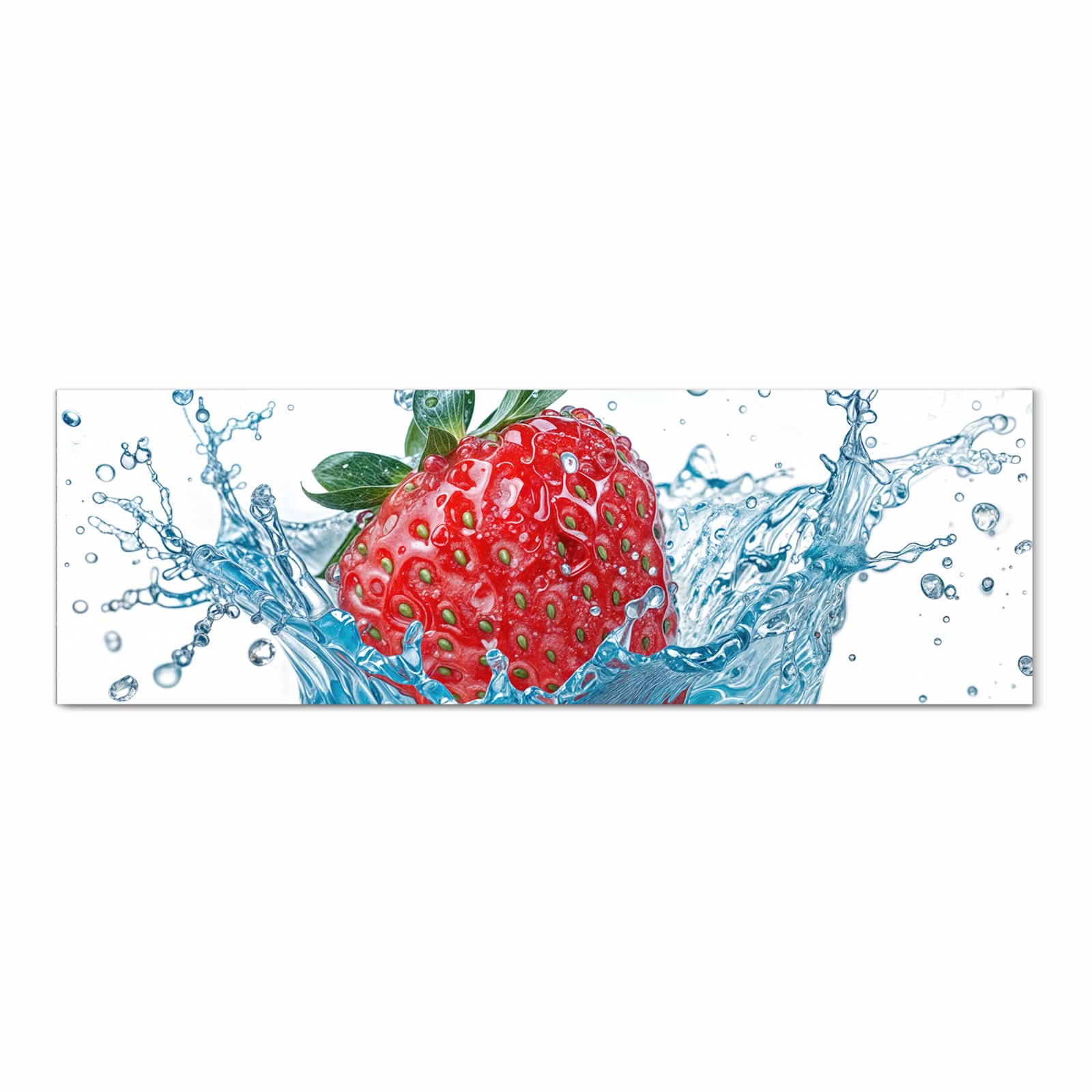 UV-beständiger Küchenteppich mit Motiv Erdbeere Splash in Frontansicht