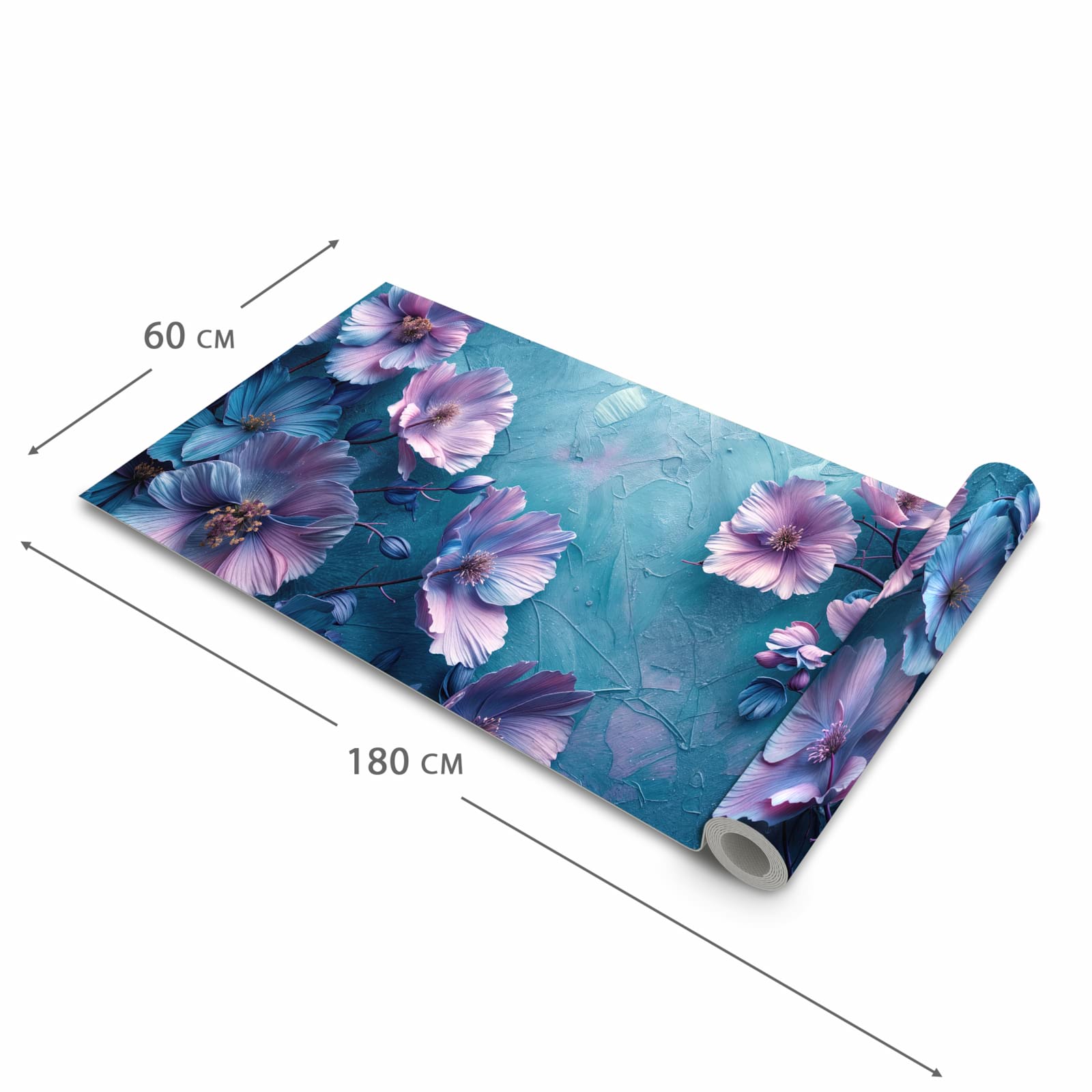 Waschbarer Küchenteppich mit Motiv Blumenmuster in der Größe 80x250 cm für Trittkomfort