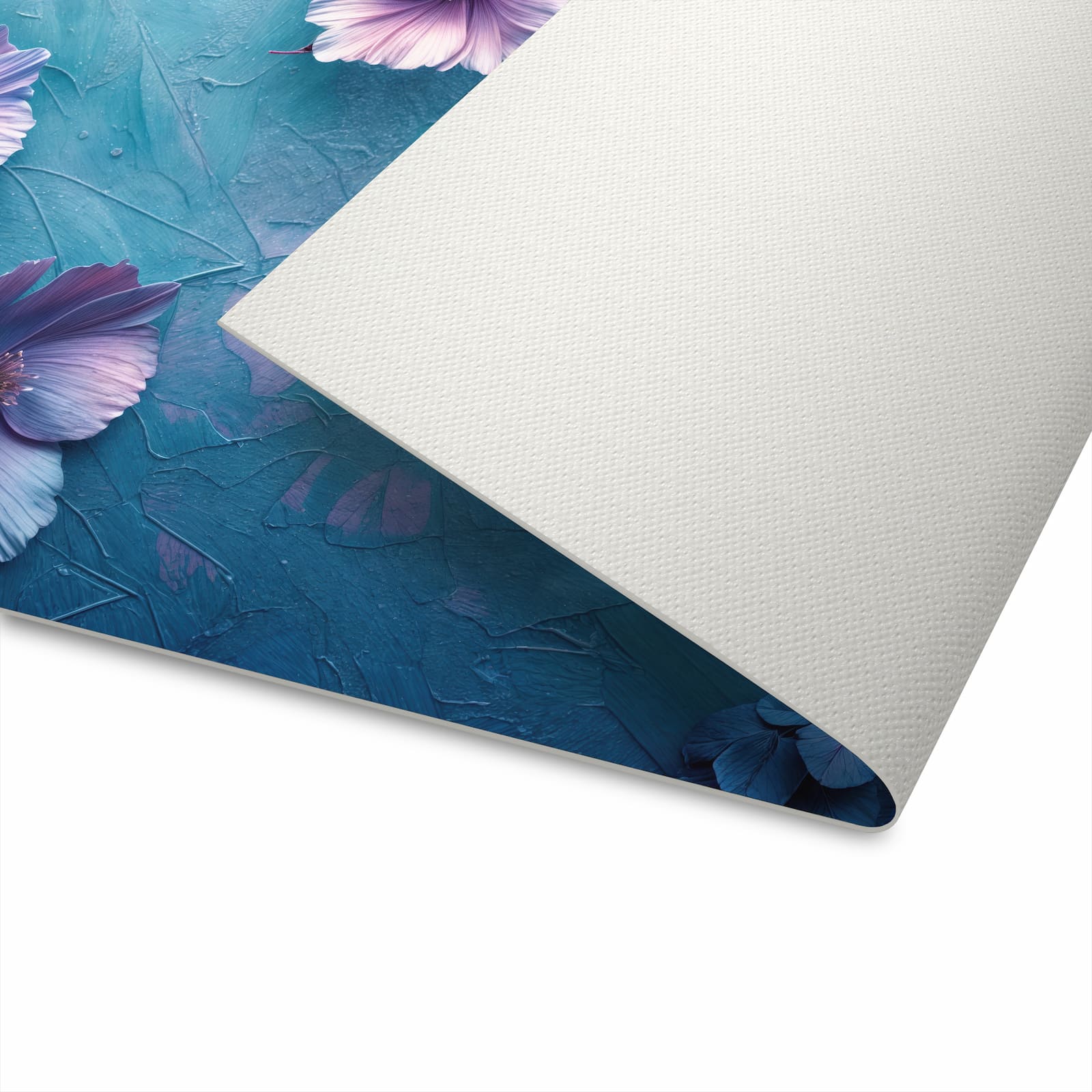 Bodenschonender Läufer für die Küche mit Motiv Blumenmuster in der Unterseite