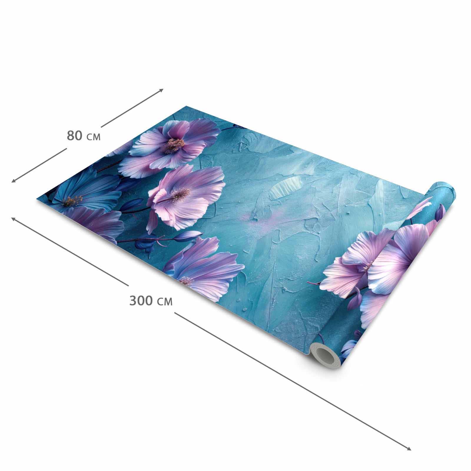 Komfortabler Läufer flur rutschfest mit Motiv Blumenmuster in der Grösse 80x250 cm