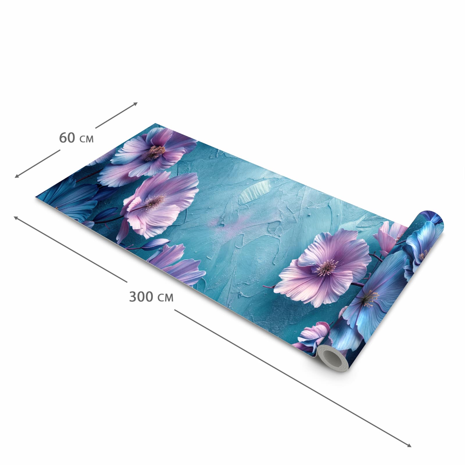 Schmutzabweisender Teppichläufer für die Küche mit Motiv Blumenmuster in der Grösse 80x250 cm