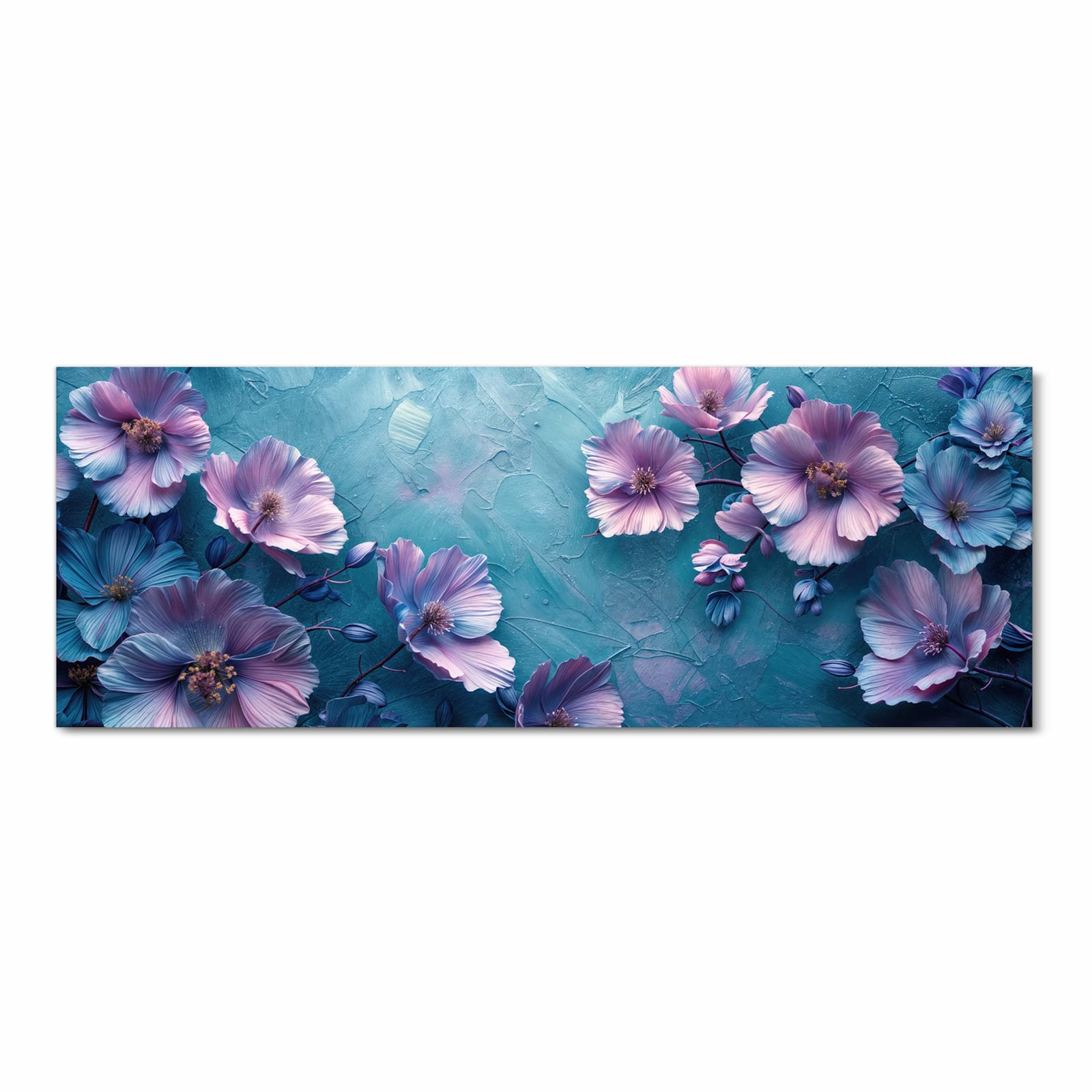 Waschbarer dünner Küchenteppich mit Motiv Blumenmuster in Frontansicht für Ordnung