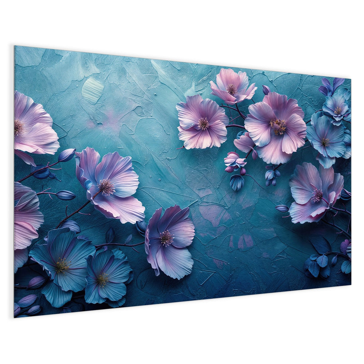 4 mm Glas statt lackiertem Blech – Magnettafel - Malven auf Türkis