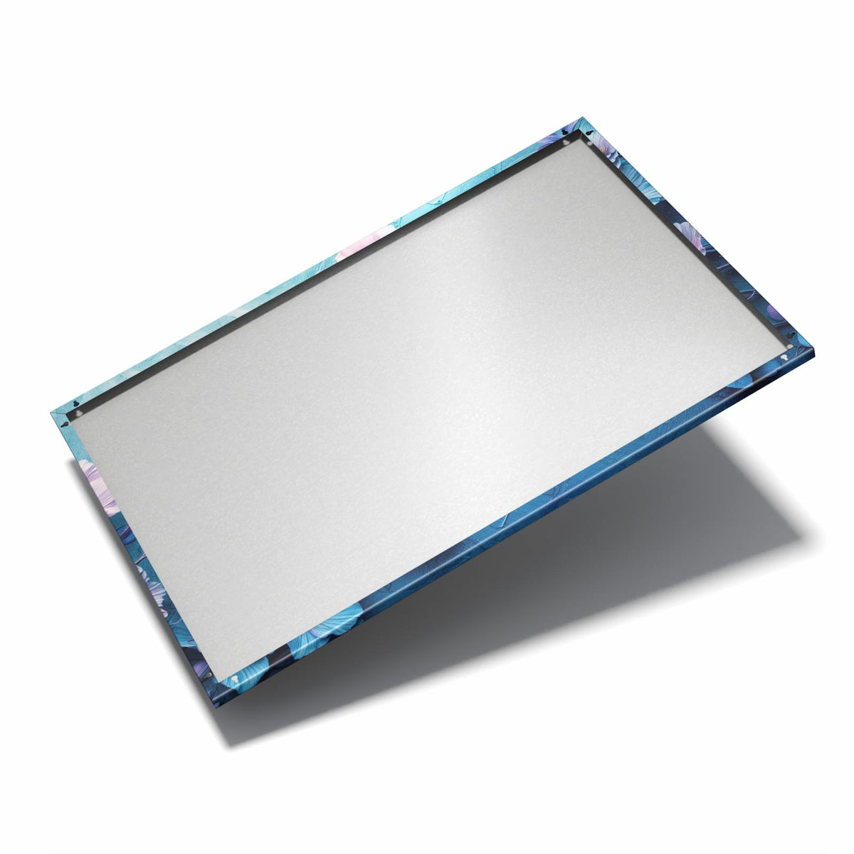 Nur 7 mm – liegt eng an der Wand – Metall Magnettafel - Malven auf Türkis