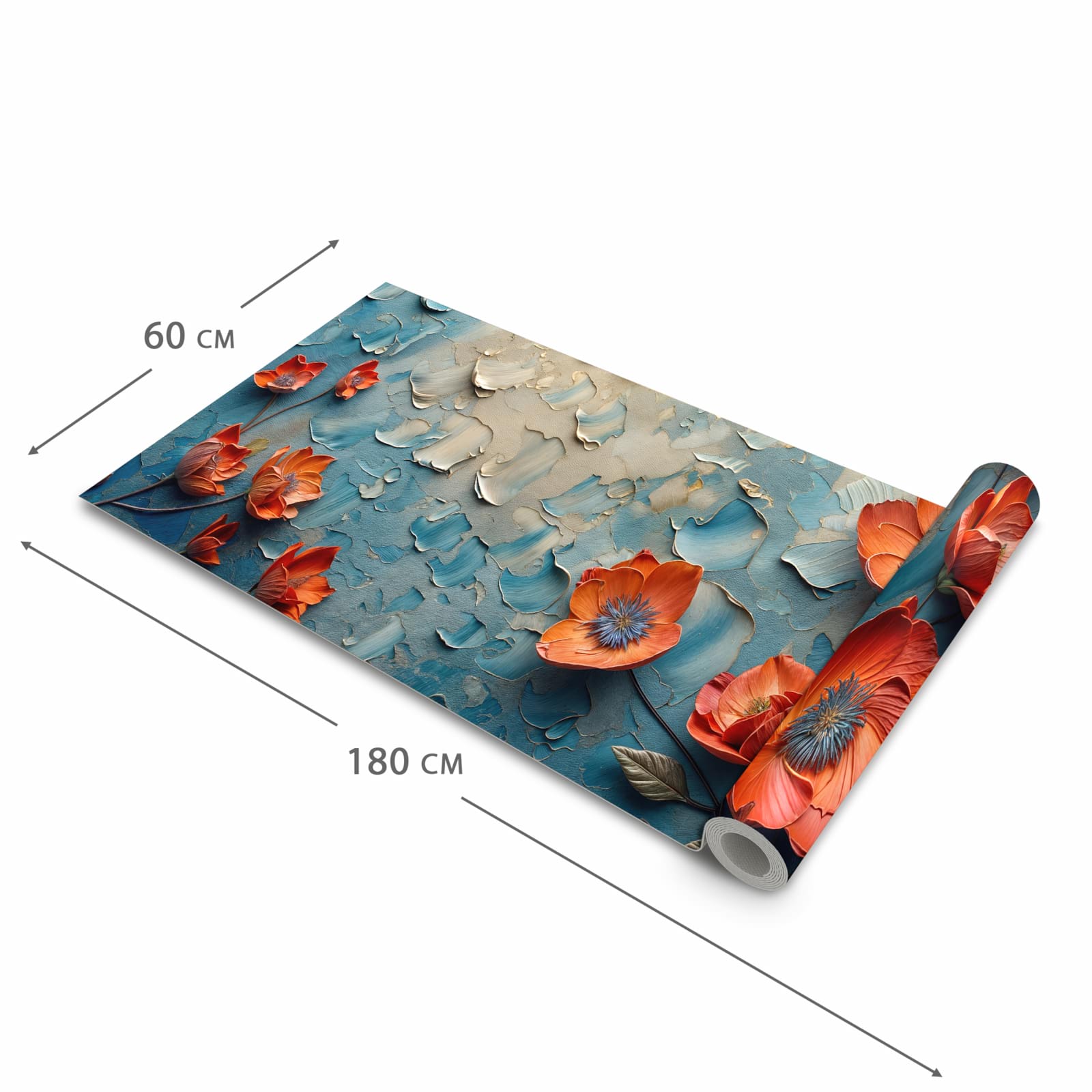 Langlebiger Küchenläufer mit Motiv Blumenmeer in der Grösse 80x200 cm