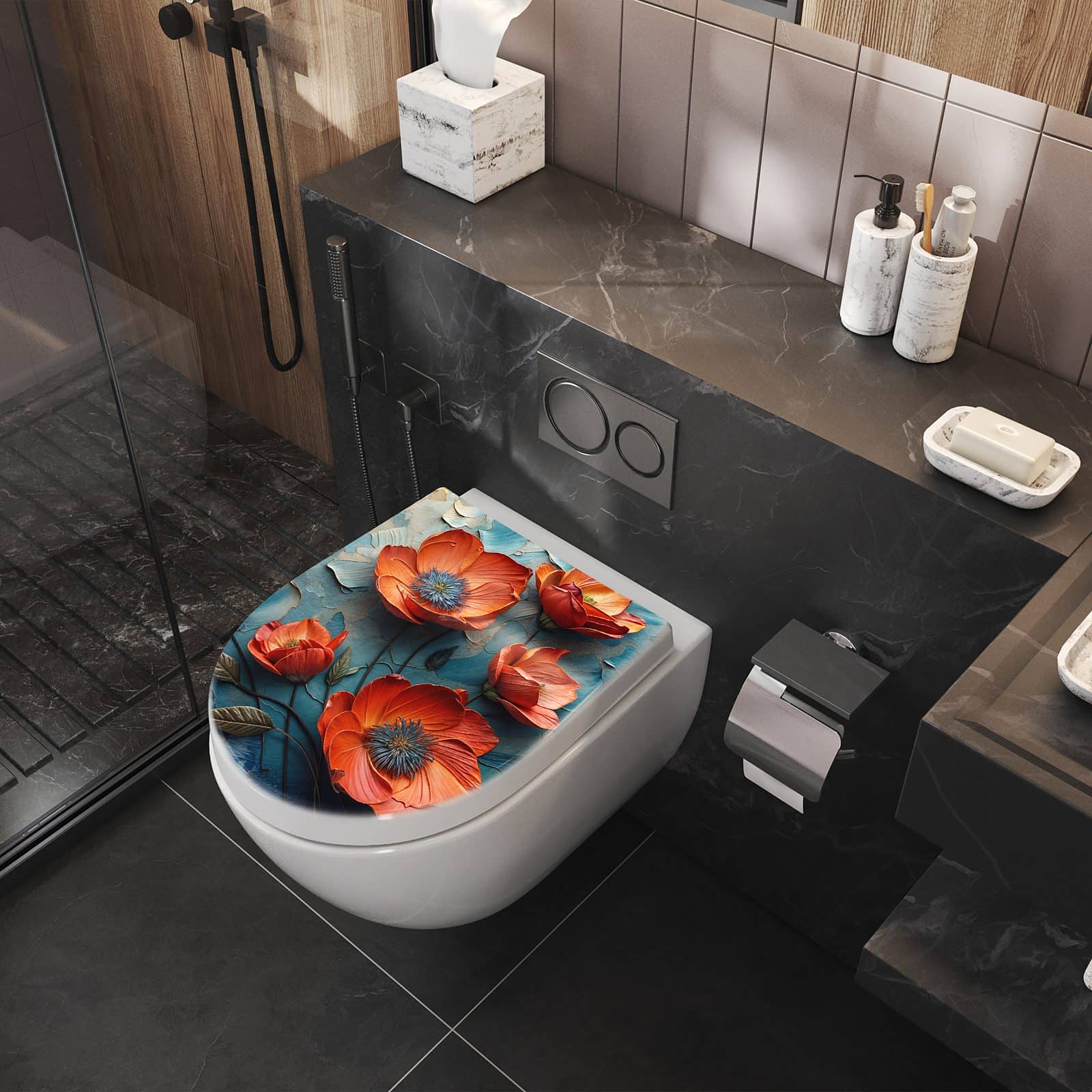 WC-Sitz mit Absenkautomatik Blumenmeer