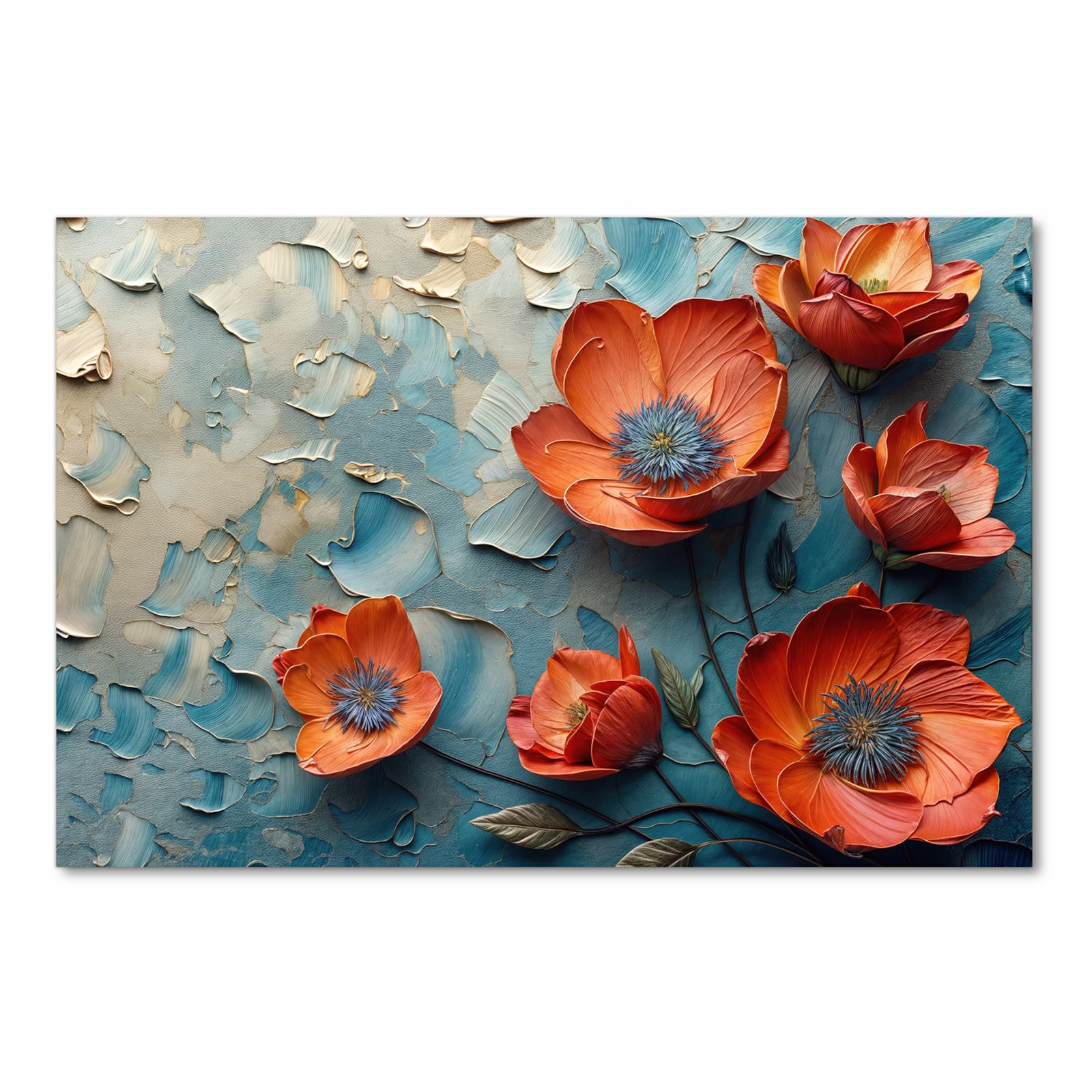 Geruchsneutraler Küchenläufer mit Motiv Blumenmeer in Frontansicht