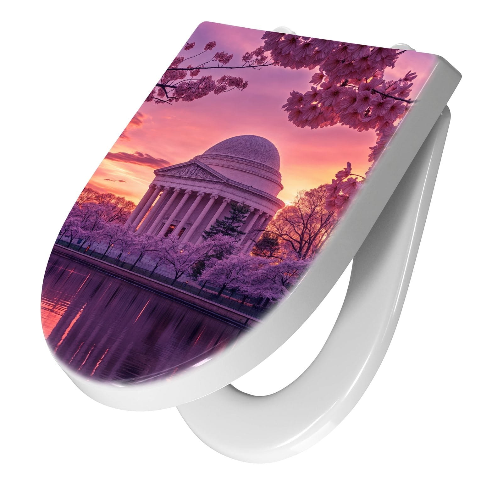 WC-Sitz mit Absenkautomatik Blühende Kirschbäume