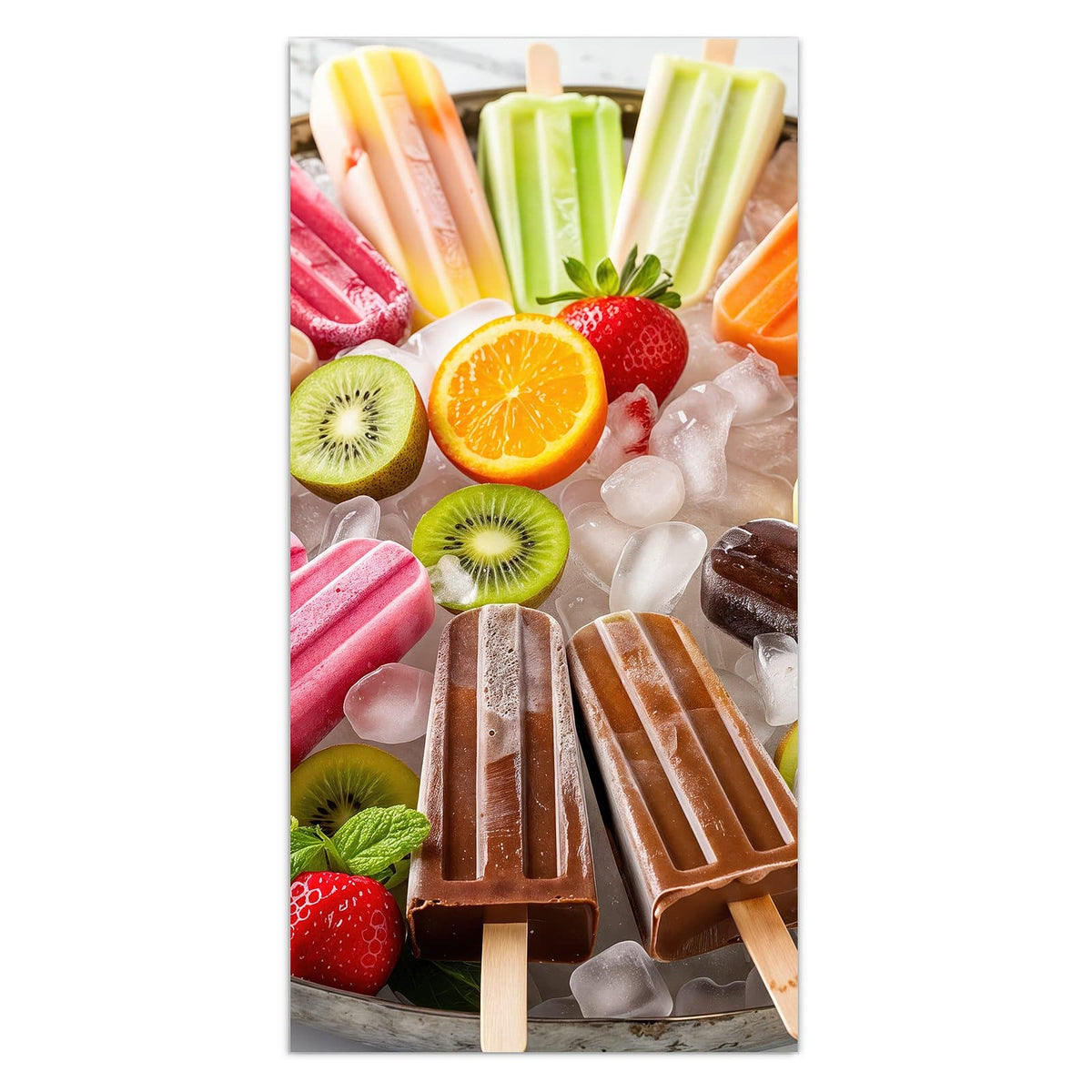 11 Größen – von 30 × 60 bis 60 × 150 cm – Wandbild - Sommerliches Eis - Hochformat
