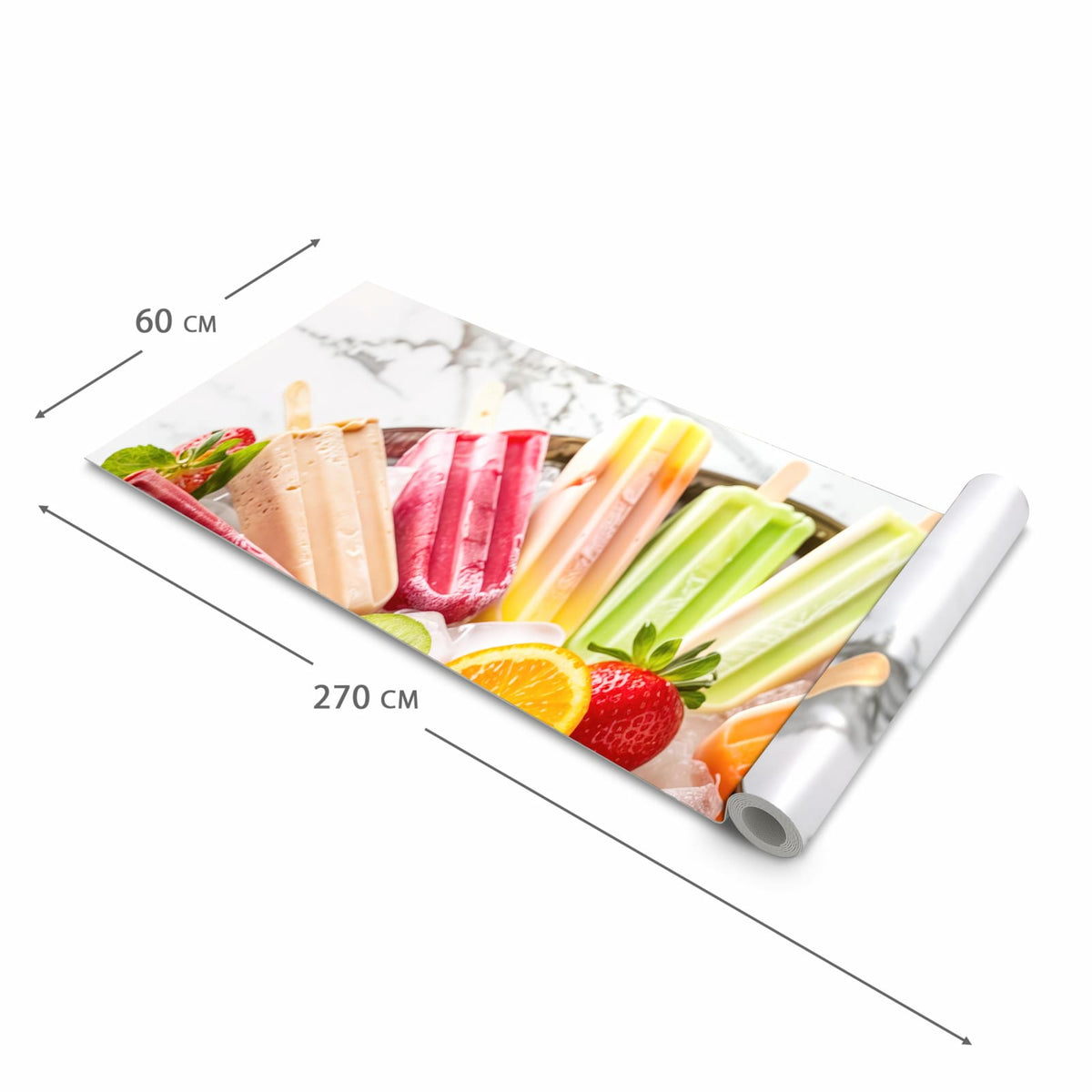 Küchenteppich mit Motiv Sommerliches Eis in der Grösse 80x200 cm für Ordnung & Übersicht