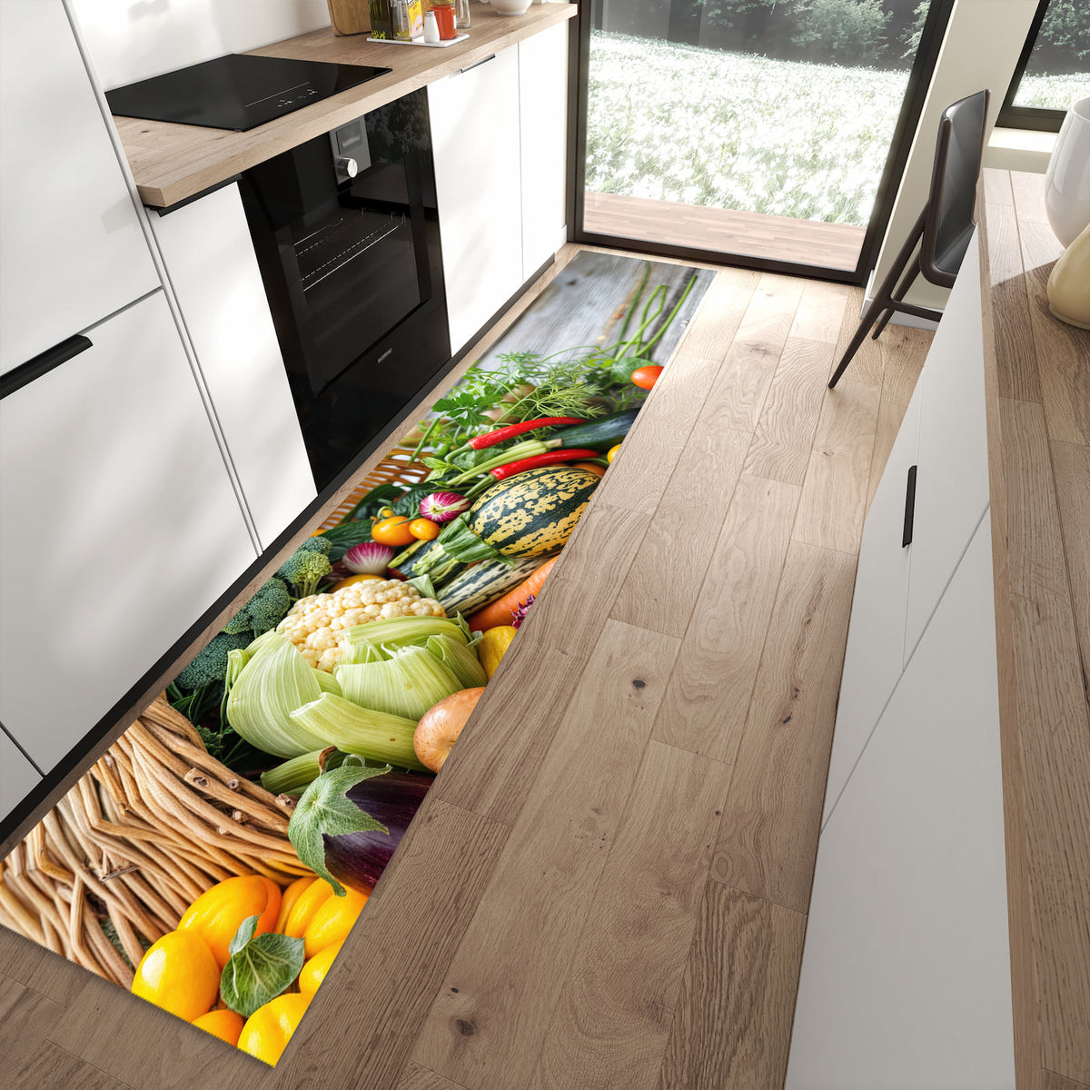 13 Größen – von 60 × 90 bis 80 × 300 cm – Küchenläufer - Umgekippter Gemüsekorb