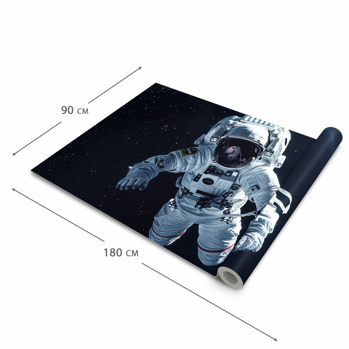 Fleckenresistenter waschbarer Küchenteppich mit Motiv Astronaut im All in moderner Küche