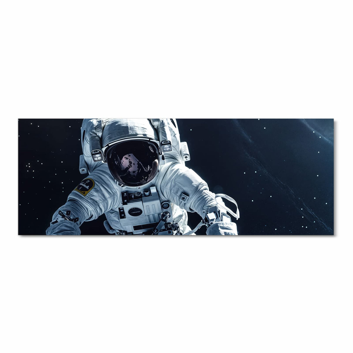 Komfortabler Küchenläufer mit Motiv Astronaut im All in heller Küche für angenehmes Stehen