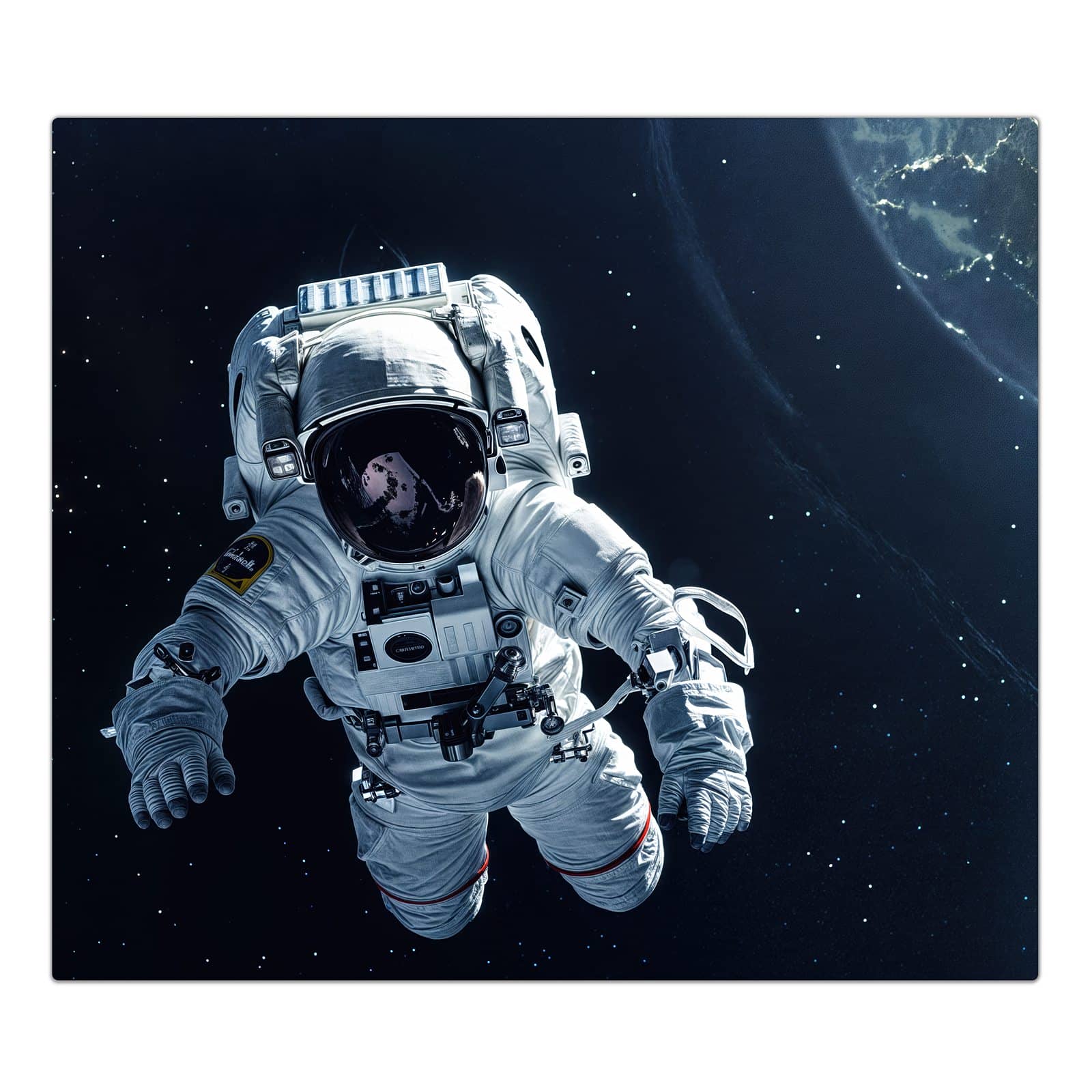 1-teilige Abdeckplatten für Ceranfeld mit Astronaut im All-Motiv in der Frontansicht #grösse_1-Teilig (60x52cm)