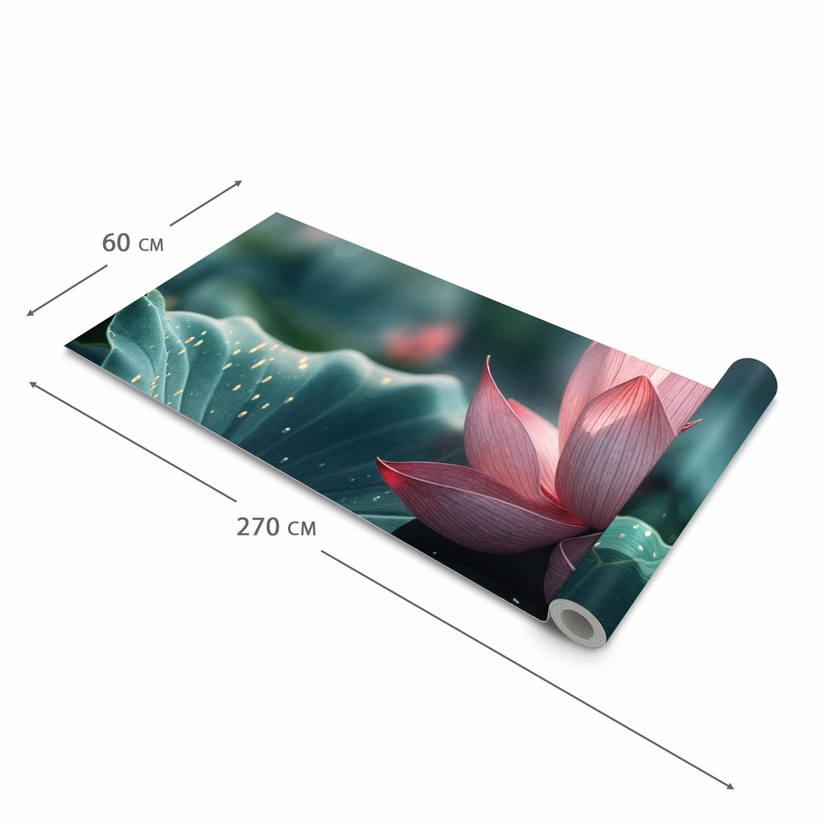 Rutschfester abwaschbarer Küchenläufer mit Motiv Lotuszauber in der Größe 90x180 cm