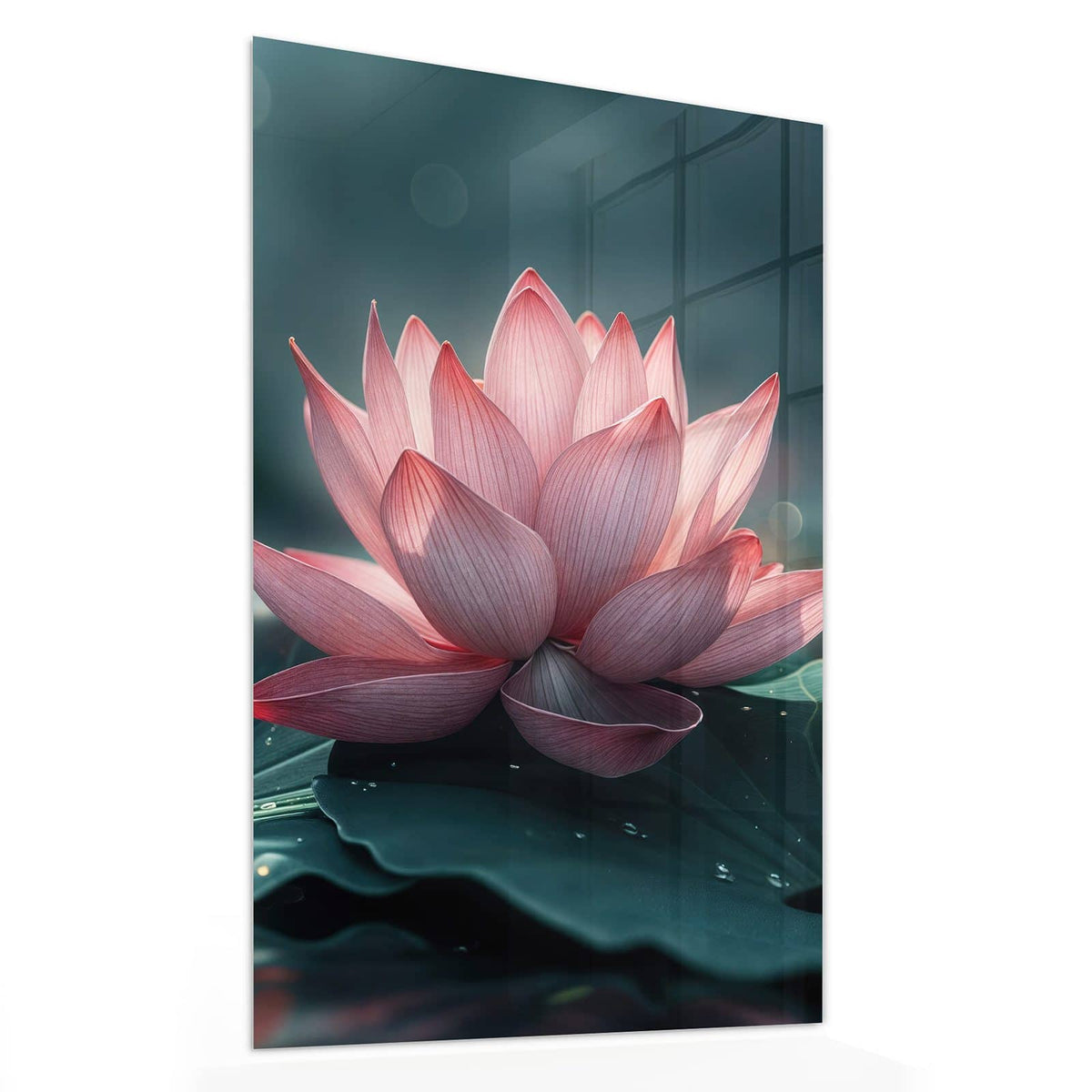 11 Größen – von 30 × 60 bis 60 × 150 cm – Wandbild - Rosa Lotusblüte - Hochformat