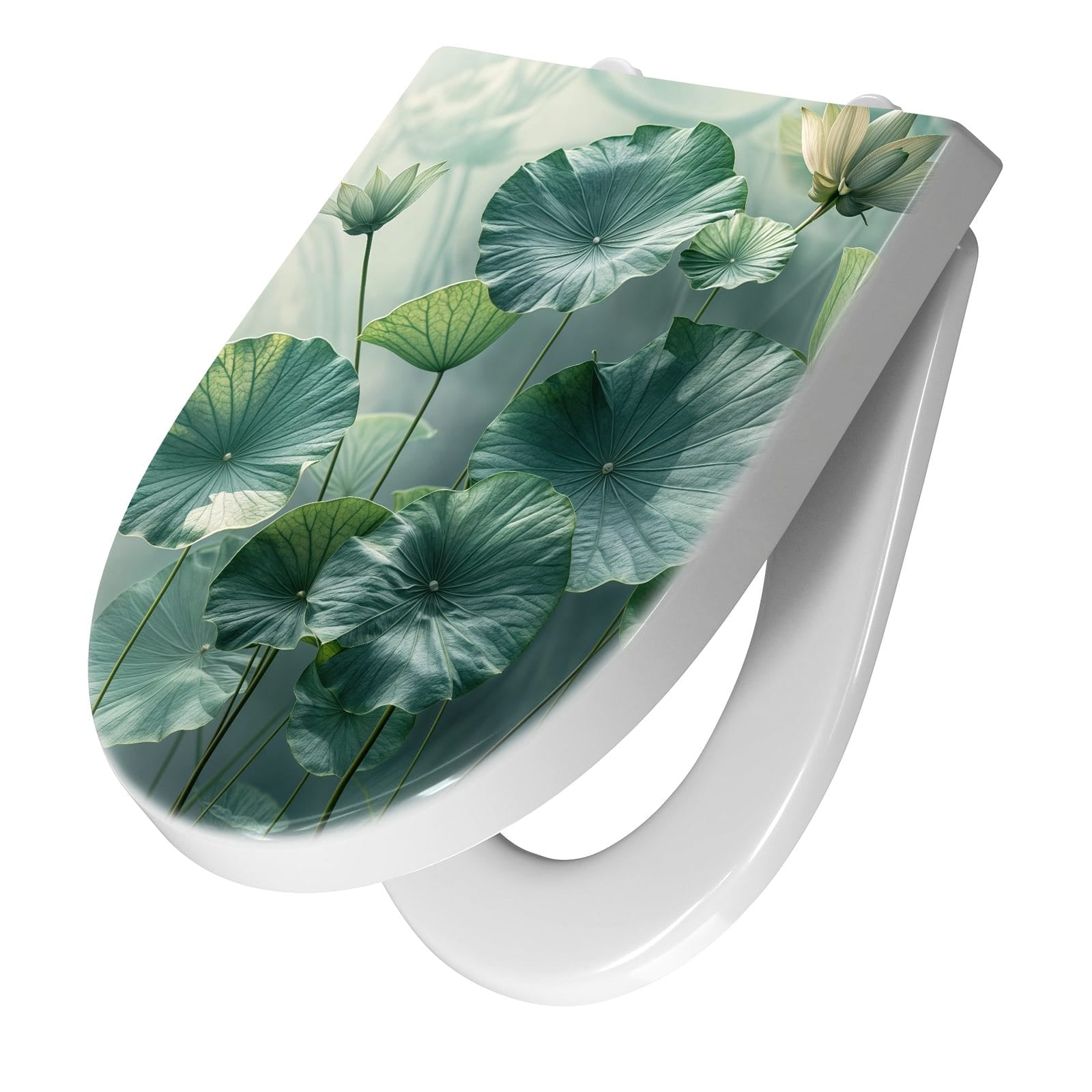 WC-Sitz mit Absenkautomatik Lotusblätter Grün