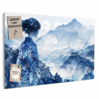 Metall Magnettafel mit dem Motiv Frau im Kimono