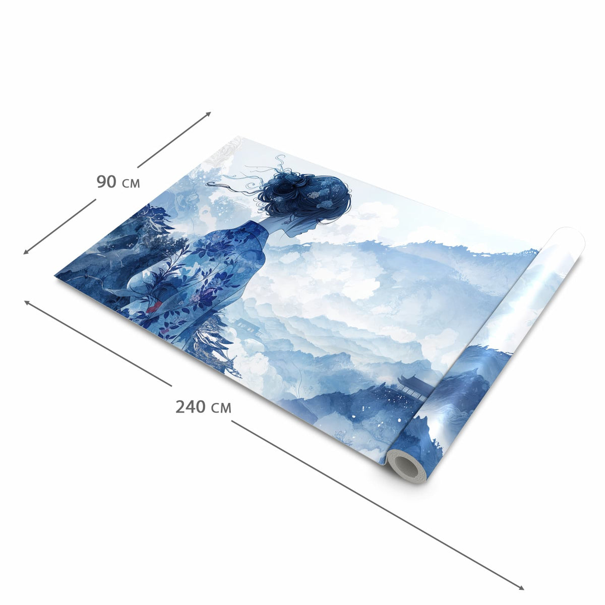 Küchenteppich mit Motiv Asiatische Landschaft in der Grösse 80x300 cm für Ordnung & Übersicht
