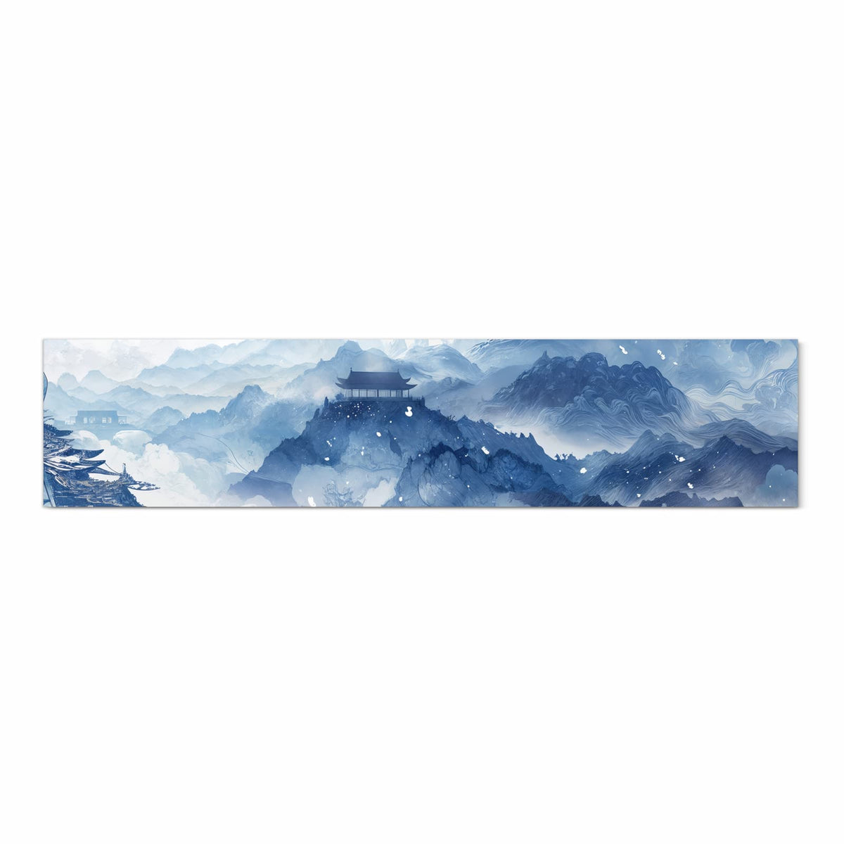 Farbbeständiger Küchenteppich mit Motiv Asiatische Landschaft in Frontansicht