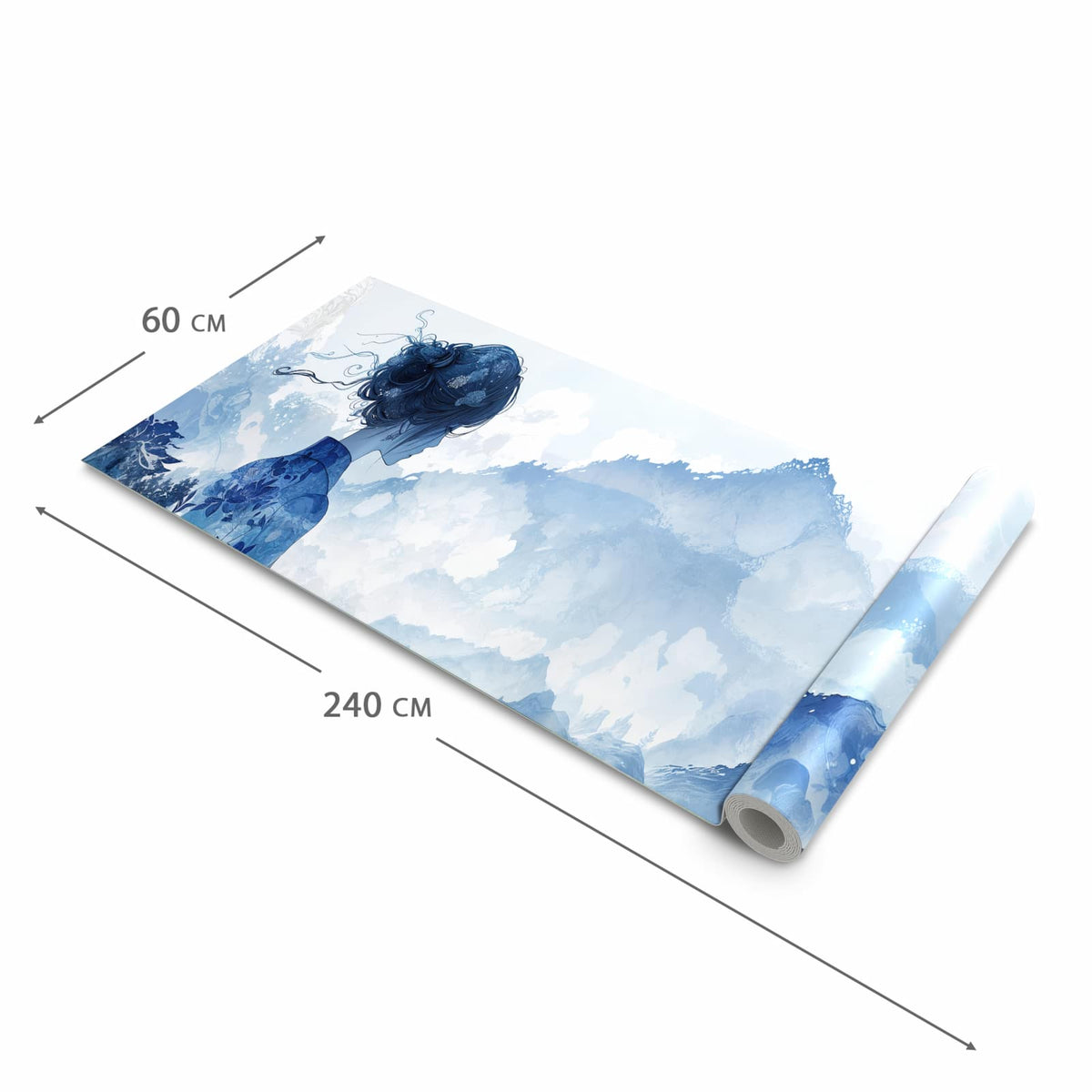 Waschbarer Teppich fürs Esszimmer mit Motiv Asiatische Landschaft in der Größe 80x300 cm