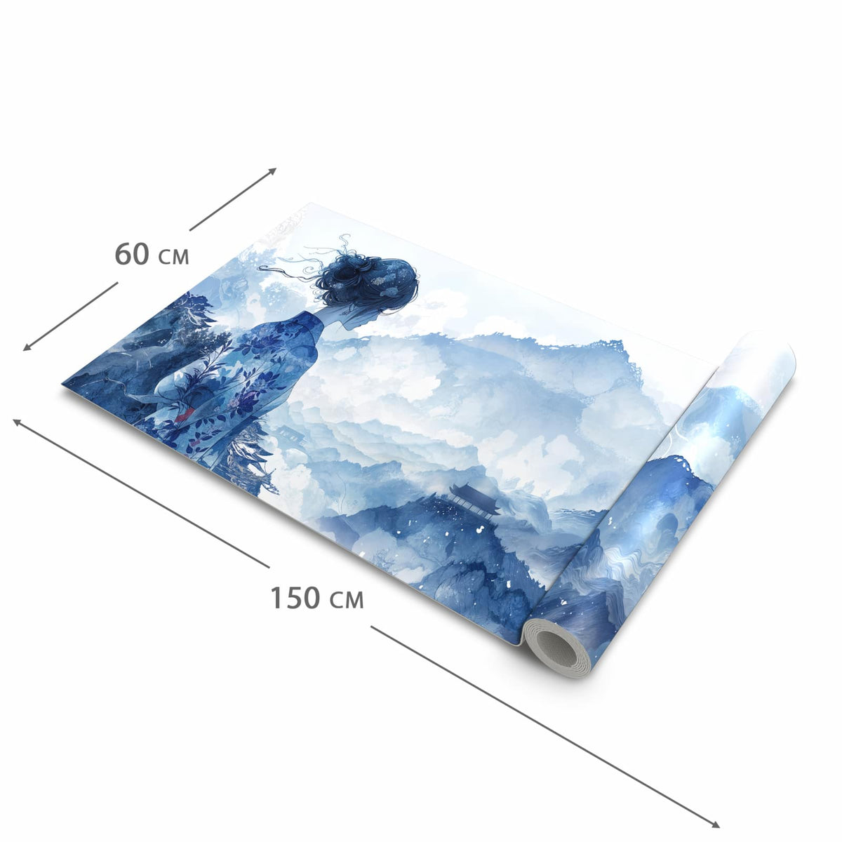 Komfortabler rutschfester Teppich mit Motiv Asiatische Landschaft in der Grösse 80x300 cm