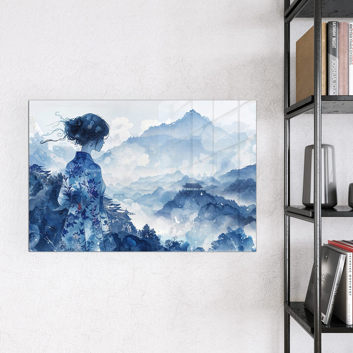 9 Größen – von 30 × 30 bis 120 × 90 cm – Magnettafel - Frau im Kimono