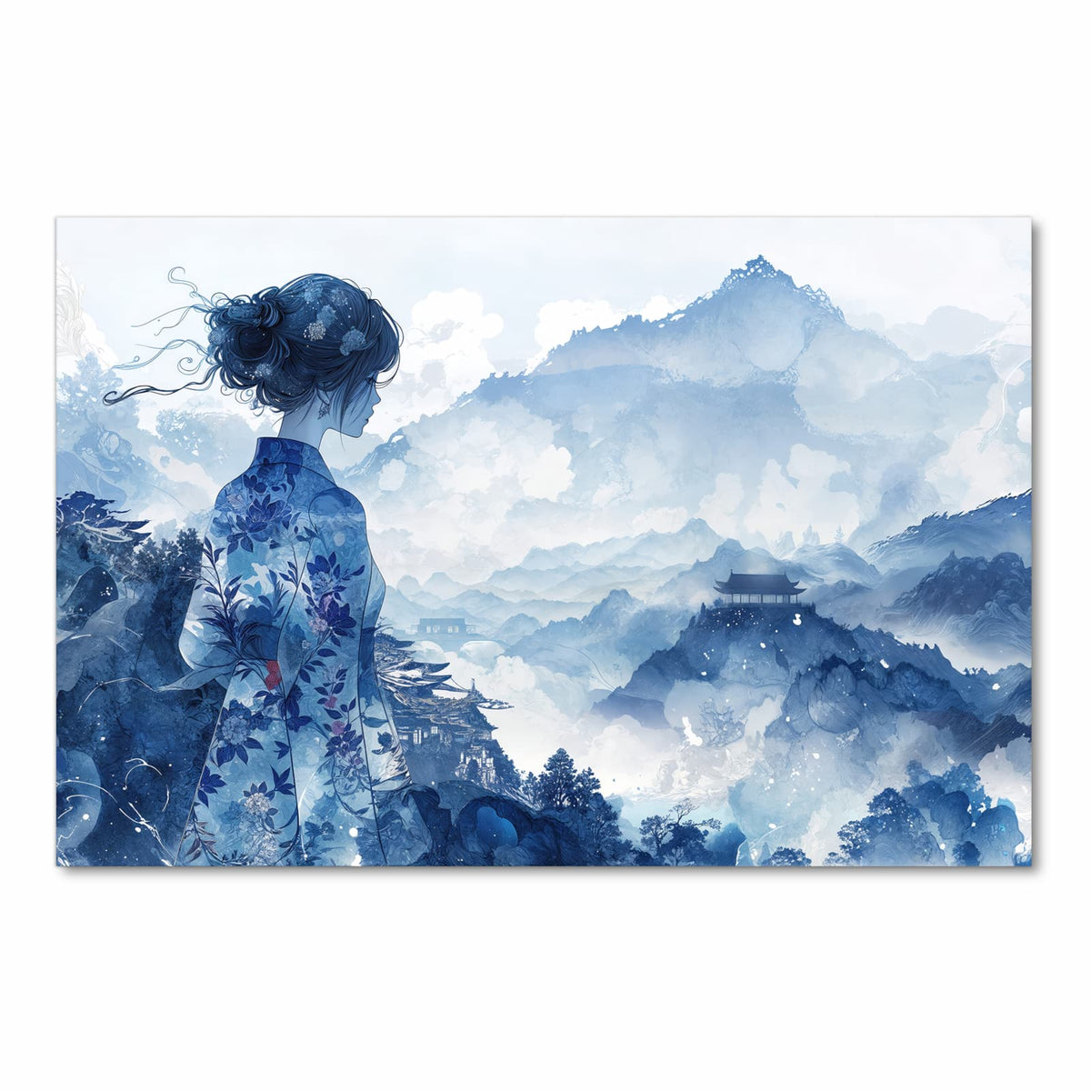 Küchenteppich mit Motiv Asiatische Landschaft in Frontansicht für sichere Aufbewahrung