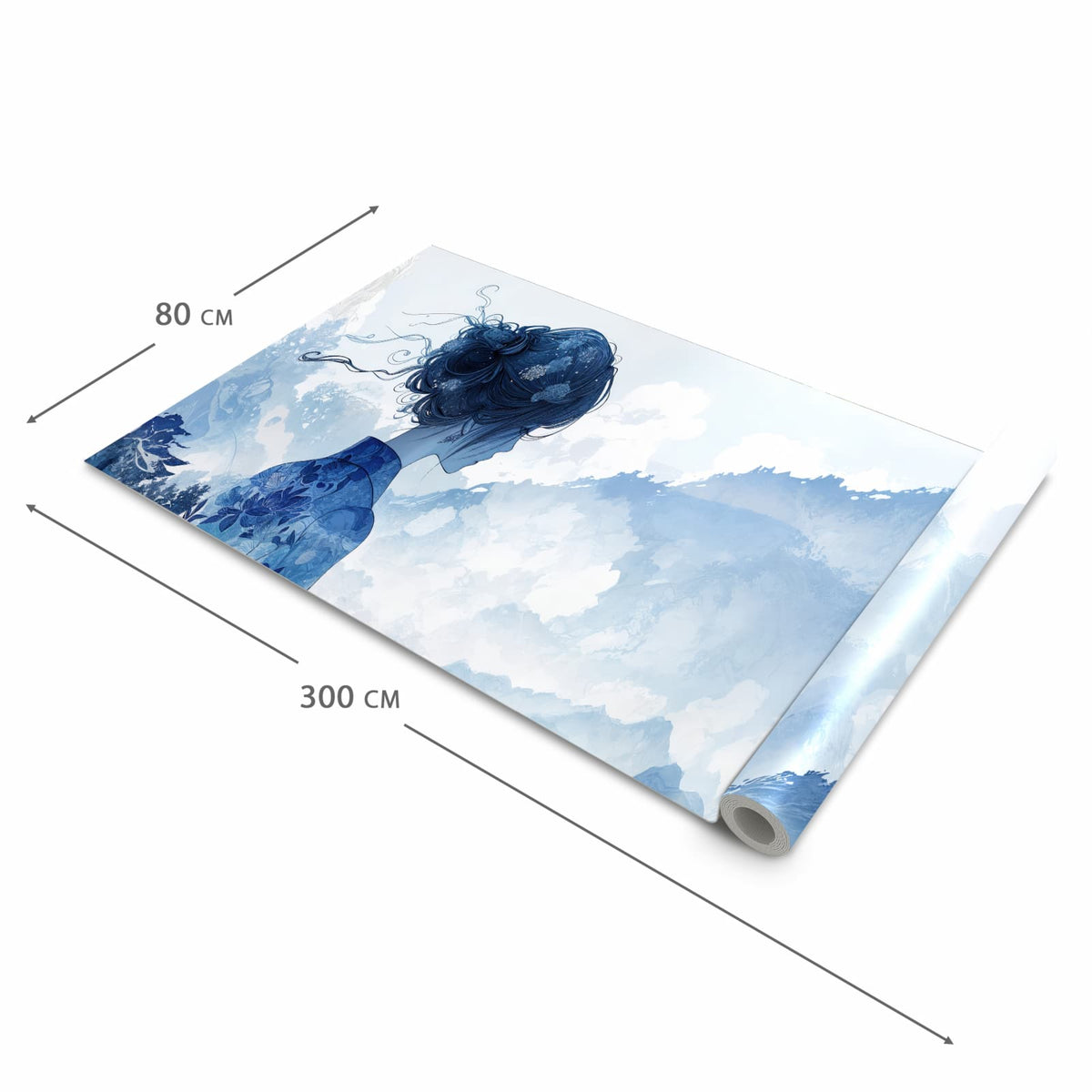 Feuchtigkeitsresistenter Küchenteppich mit Motiv Asiatische Landschaft in der Grösse 80x300 cm