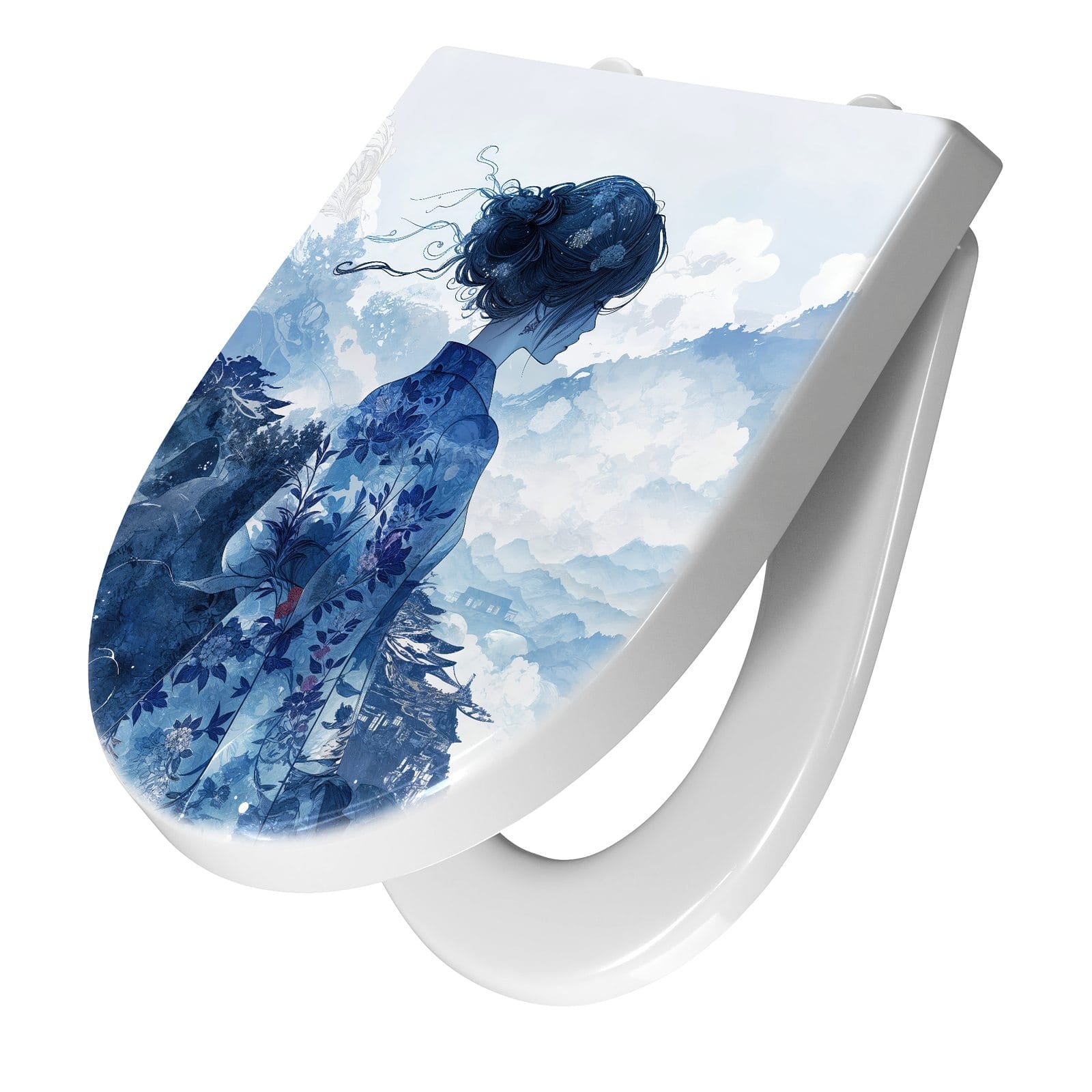 WC-Sitz mit Absenkautomatik Asiatische Landschaft