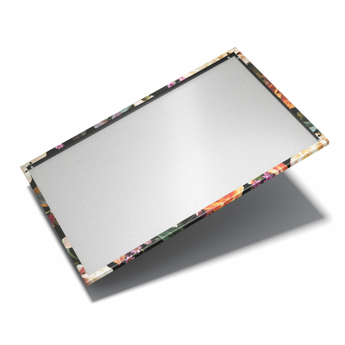 Nur 7 mm – liegt eng an der Wand – Metall Magnettafel - Lilien und Rosen