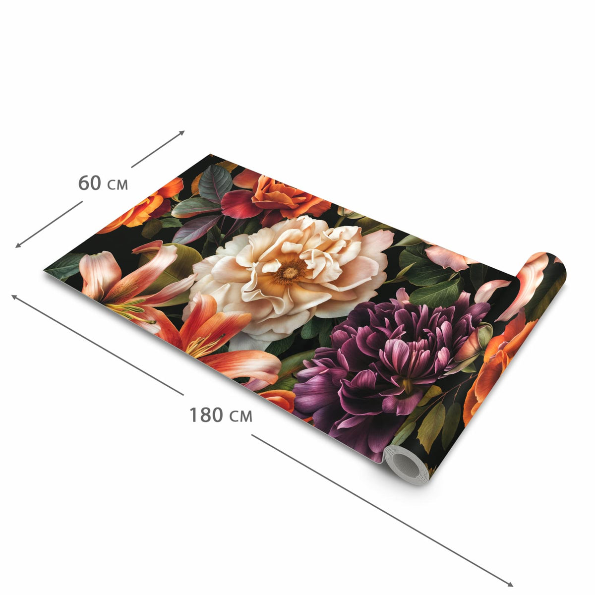 Zeitsparender Küchenläufer mit Motiv Blumenpracht in der Grösse 80x300 cm