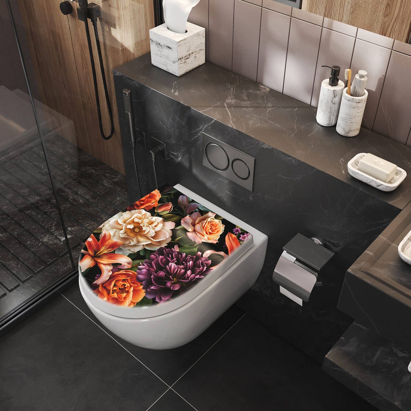 WC-Sitz mit Absenkautomatik Blumenpracht