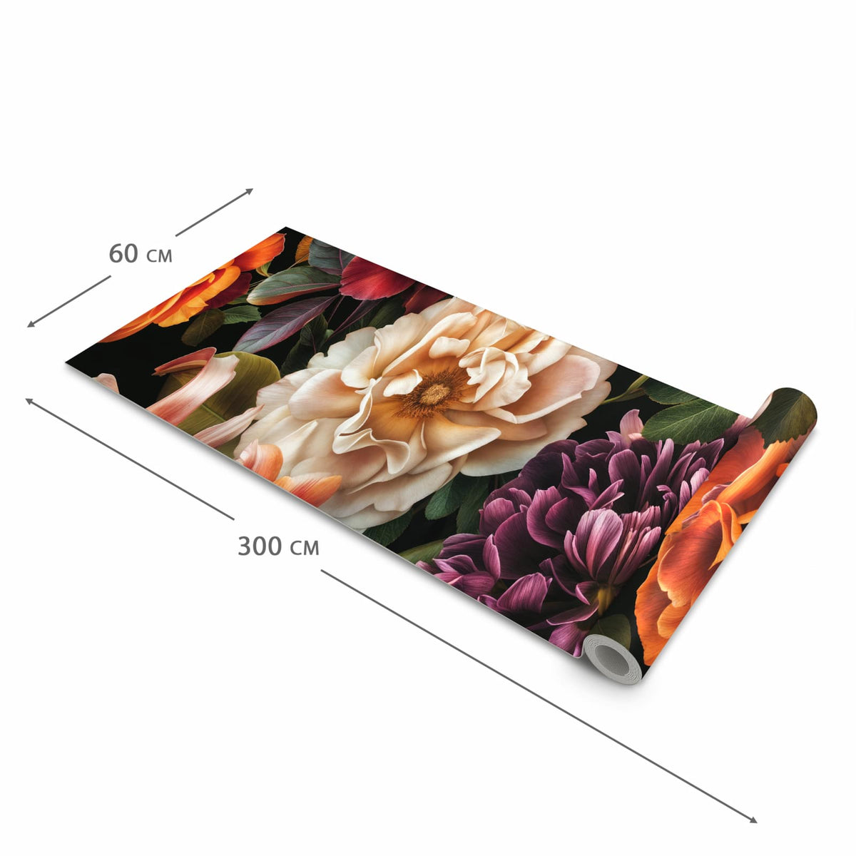 UV-beständiger Küchenläufer mit Motiv Blumenpracht in der Grösse 80x300 cm