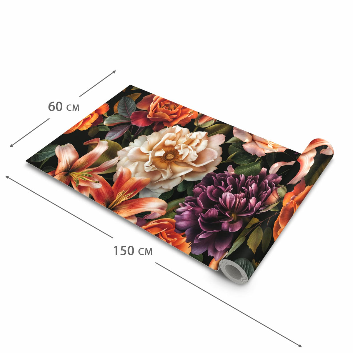 Küchenteppich mit Motiv Blumenpracht in der Grösse 80x300 cm für sichere Aufbewahrung
