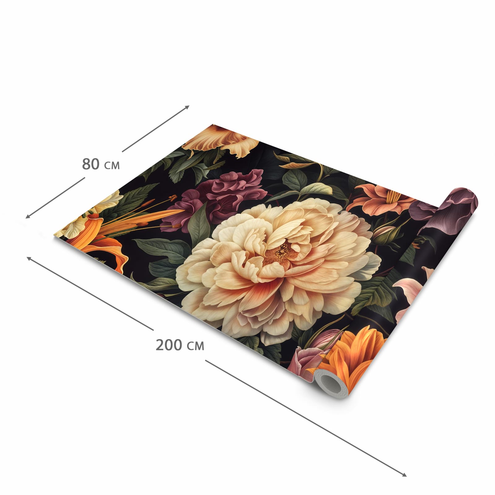 Moderner Küchenläufer mit Motiv Blumenwiese Kunst in der Grösse 60x300 cm - angenehme Haptik