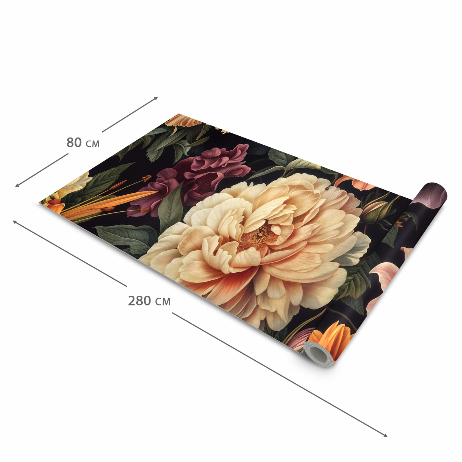 Strapazierfähiger Küchenläufer mit Motiv Blumenwiese Kunst in der Grösse 60x300 cm, waschbar