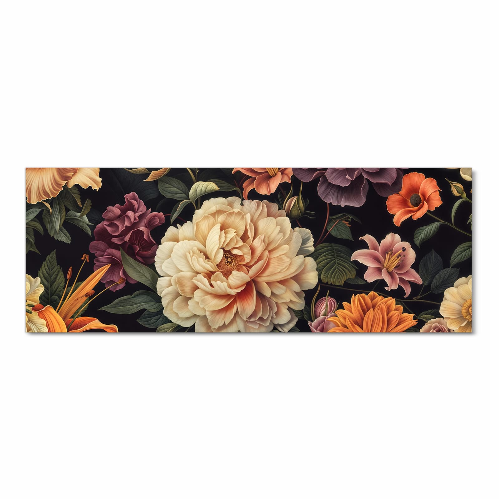 Rutschfester Küchenvorleger mit Motiv Blumenwiese Kunst in Frontansicht