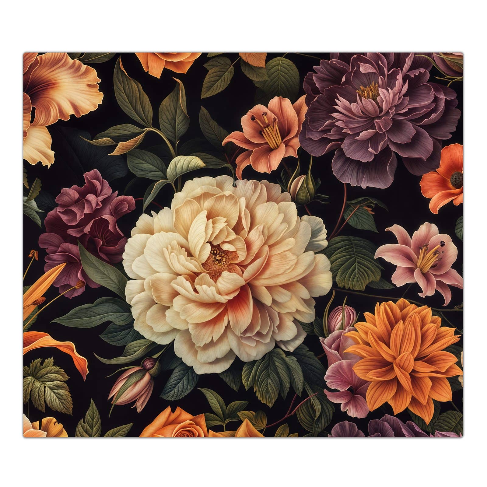 1-teilige Herdabdeckplatte aus Glas mit Blumenwiese Kunst-Motiv in der Frontansicht #grösse_1-Teilig (60x52cm)