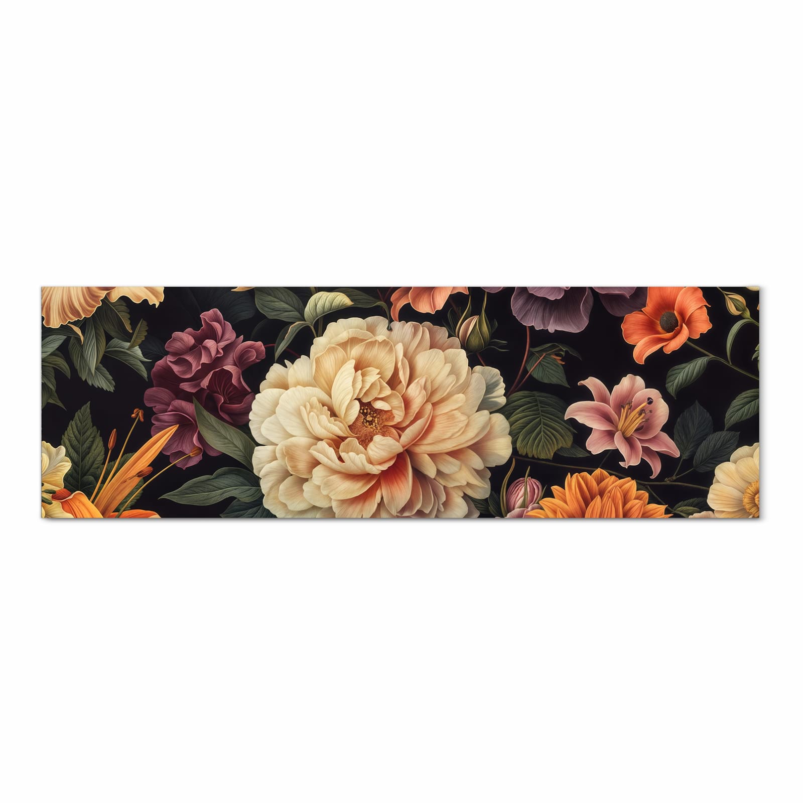 Geräuschdämpfender Läufer für die Küche mit Motiv Blumenwiese Kunst in Frontansicht