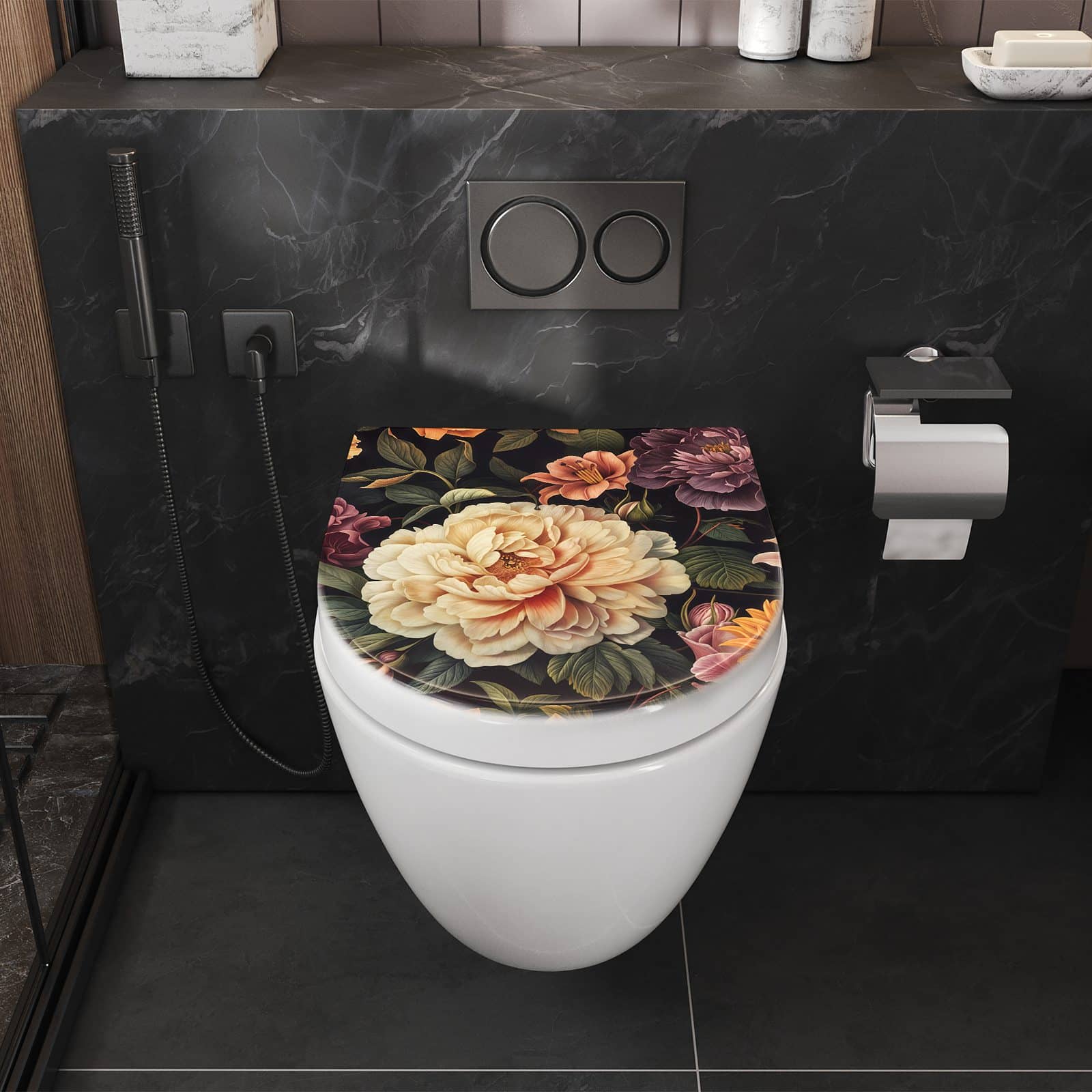 WC-Sitz mit Absenkautomatik Blumenwiese Kunst