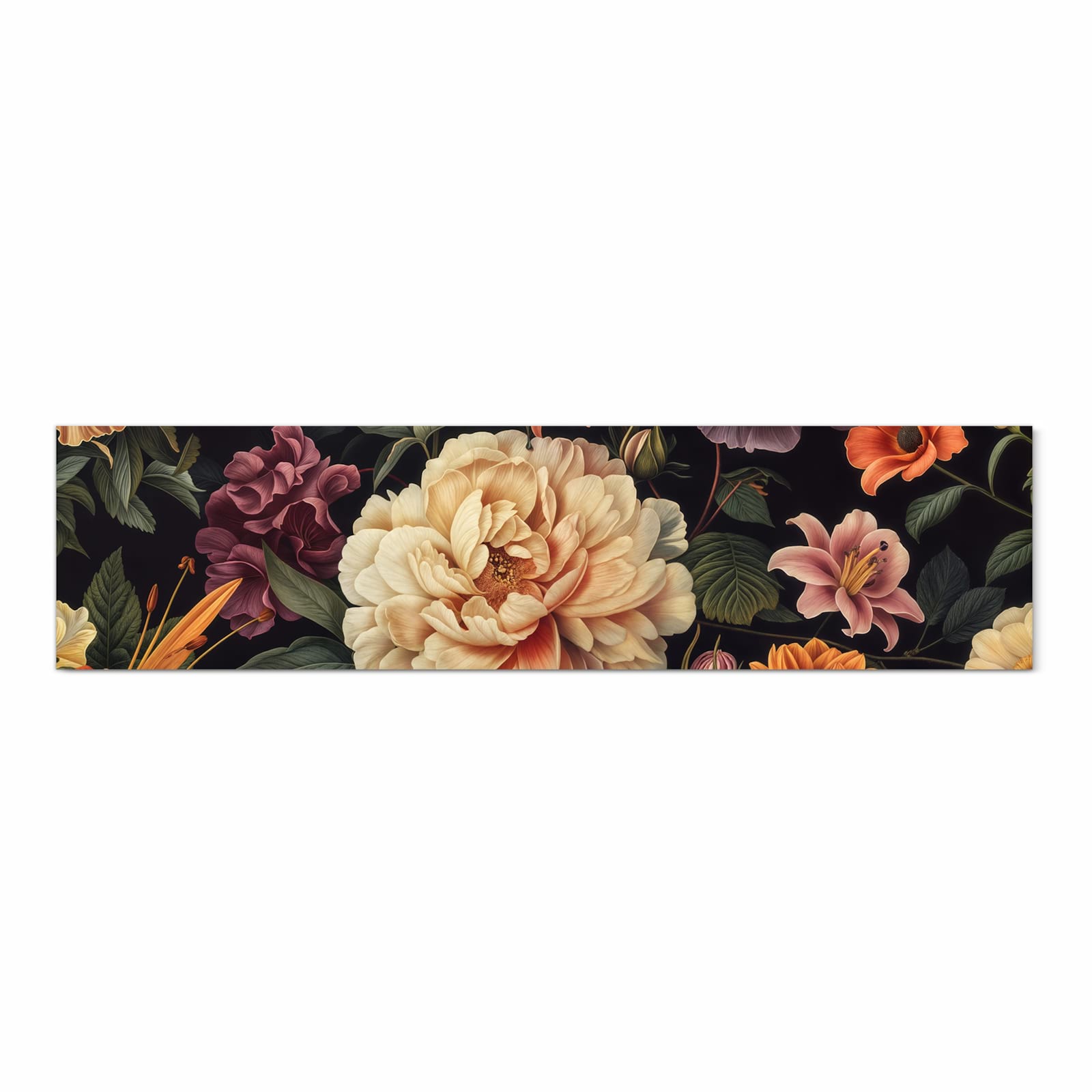 Farbbeständiger Teppich für die Küche mit Motiv Blumenwiese Kunst in Frontansicht