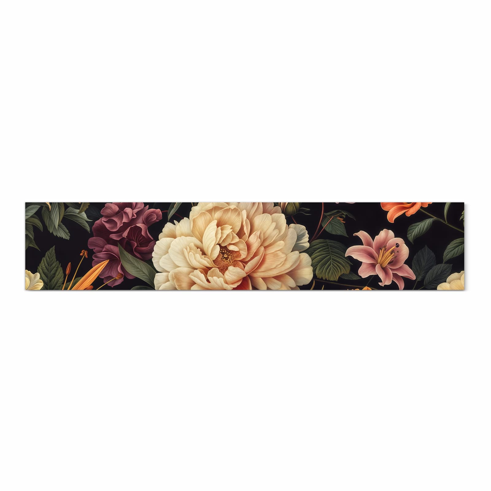 Küchenteppich mit Motiv Blumenwiese Kunst in Frontansicht für sichere Aufbewahrung