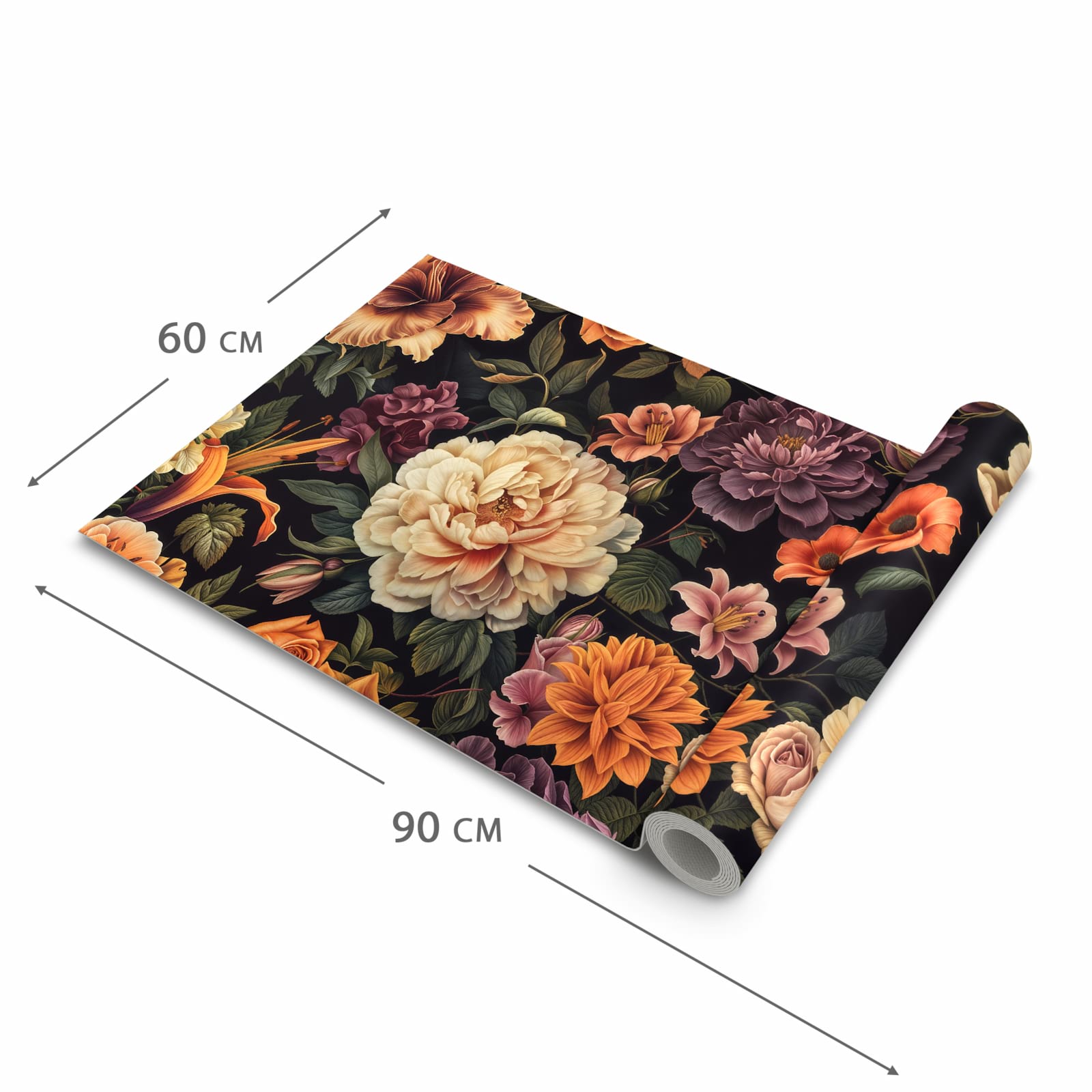 Rutschfester Küchenläufer mit Motiv Blumenwiese Kunst in der Grösse 60x300 cm - einfach zu reinigen