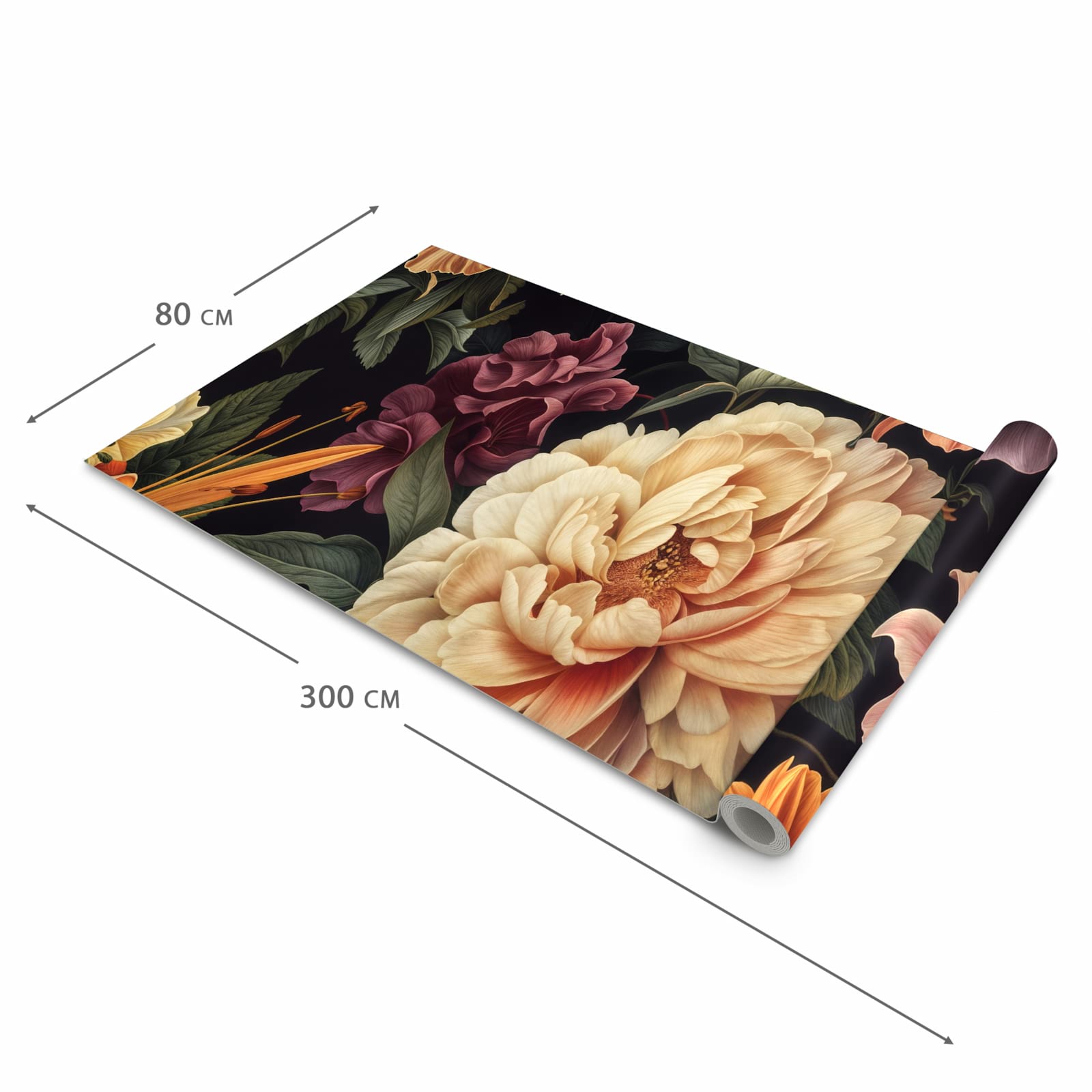 Waschbarer moderner Küchenläufer mit Motiv Blumenwiese Kunst in der Grösse 60x300 cm