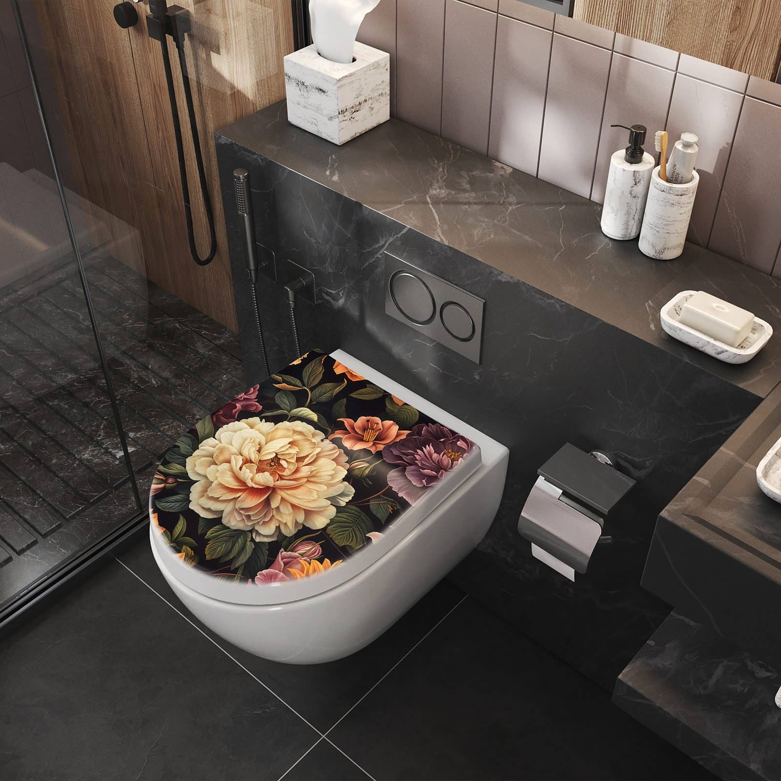 WC-Sitz mit Absenkautomatik Blumenwiese Kunst