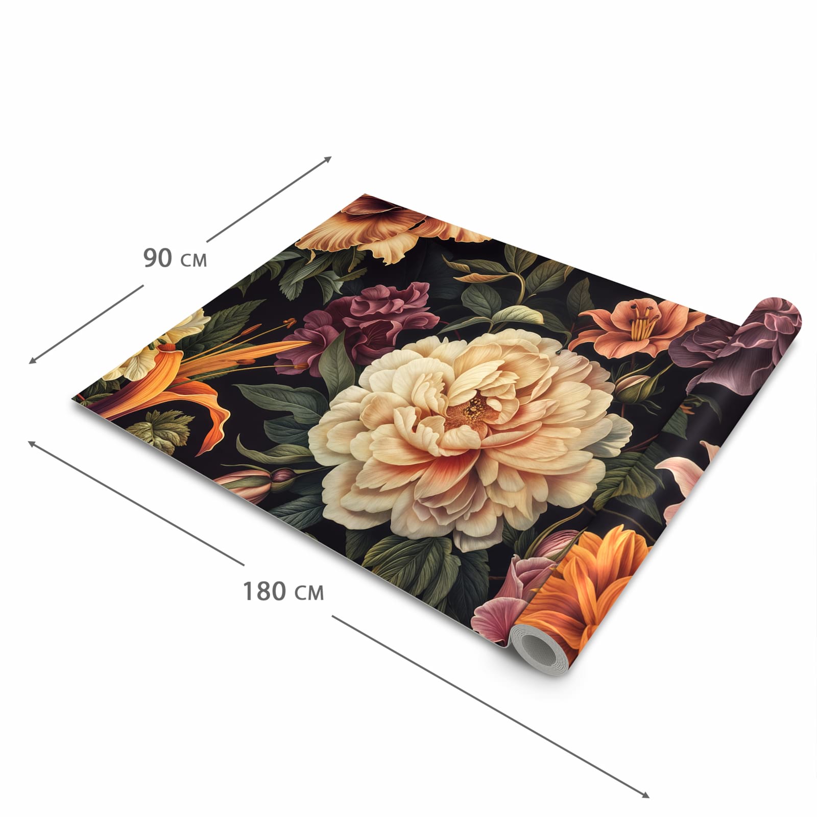 Langlebiger abwaschbarer Küchenläufer mit Motiv Blumenwiese Kunst in der Grösse 60x90 cm