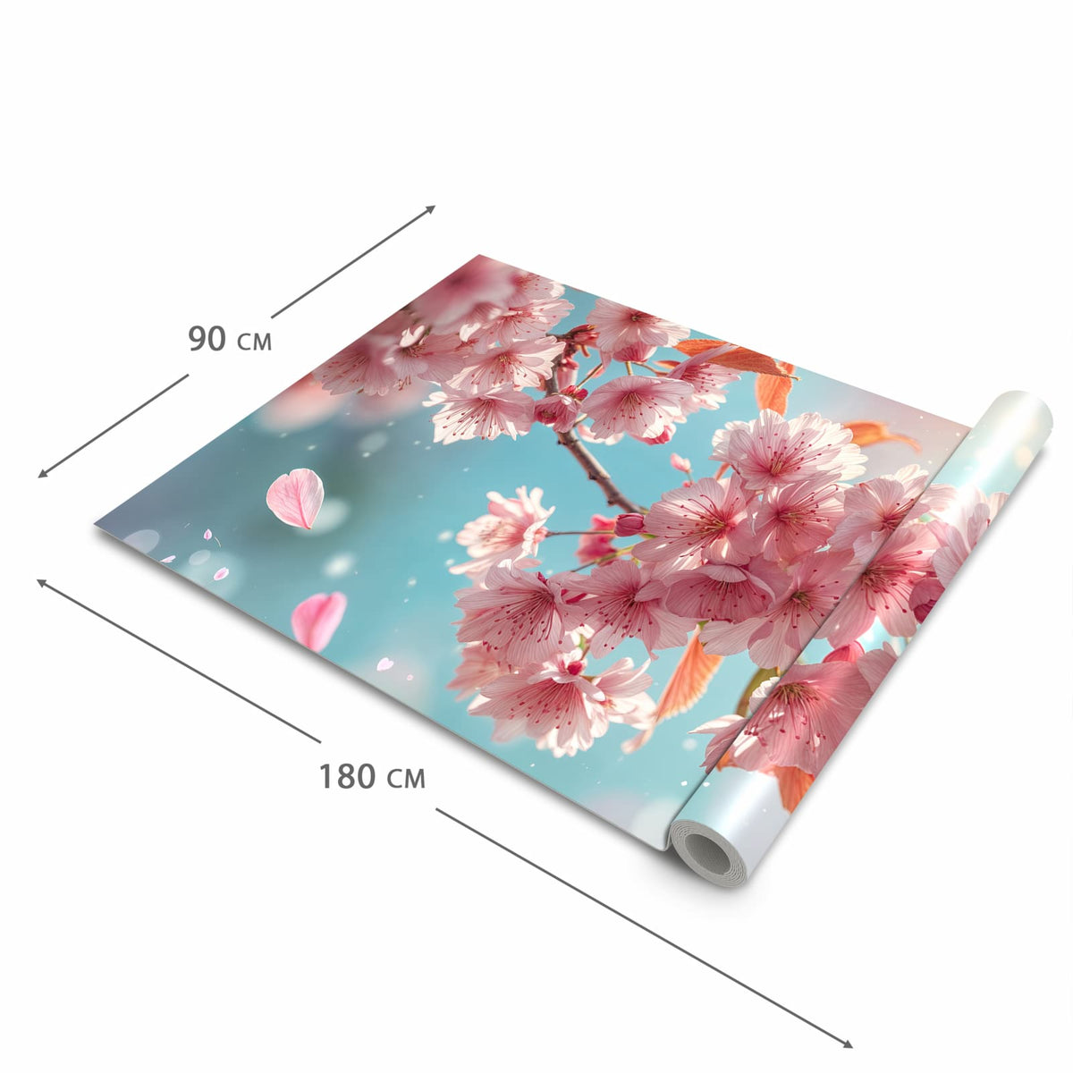 Bodenschonender Küchenteppich mit Motiv Kirschblüte Himmel in der Grösse 80x280 cm