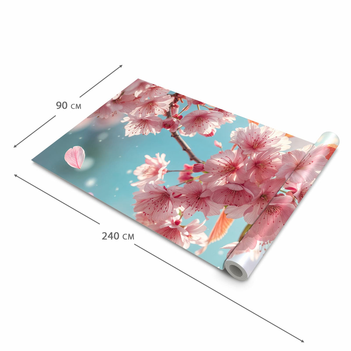 Farbbeständiger Läufer für die Küche mit Motiv Kirschblüte Himmel in der Grösse 80x280 cm